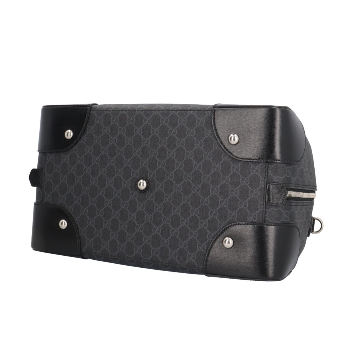 Gucci Black Gray Gg Supreme Boston Bag (Pre-Owned)