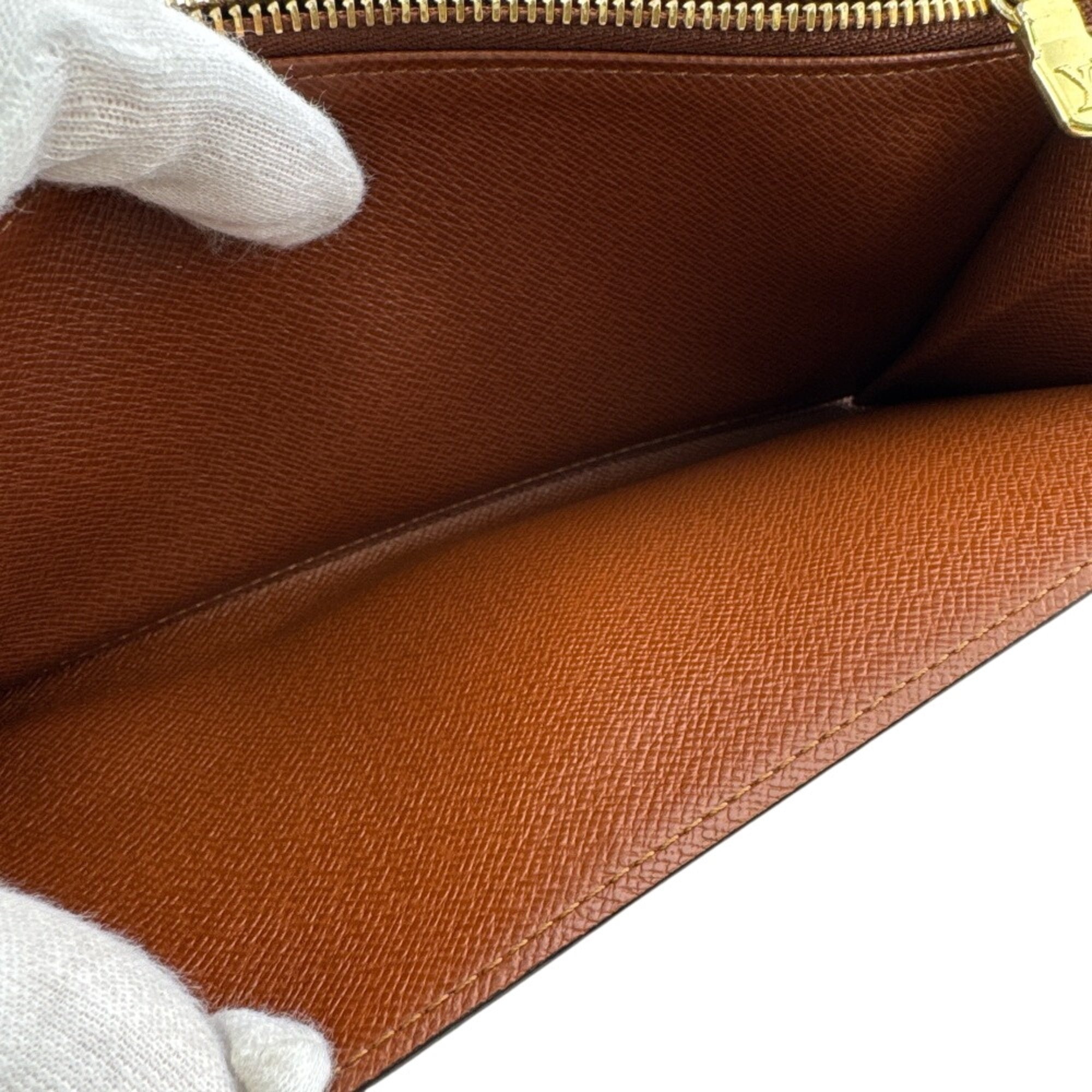 Louis Vuitton Monogram Brown Leather Long Wallet (Bi-Fold) (Pre-Owned)