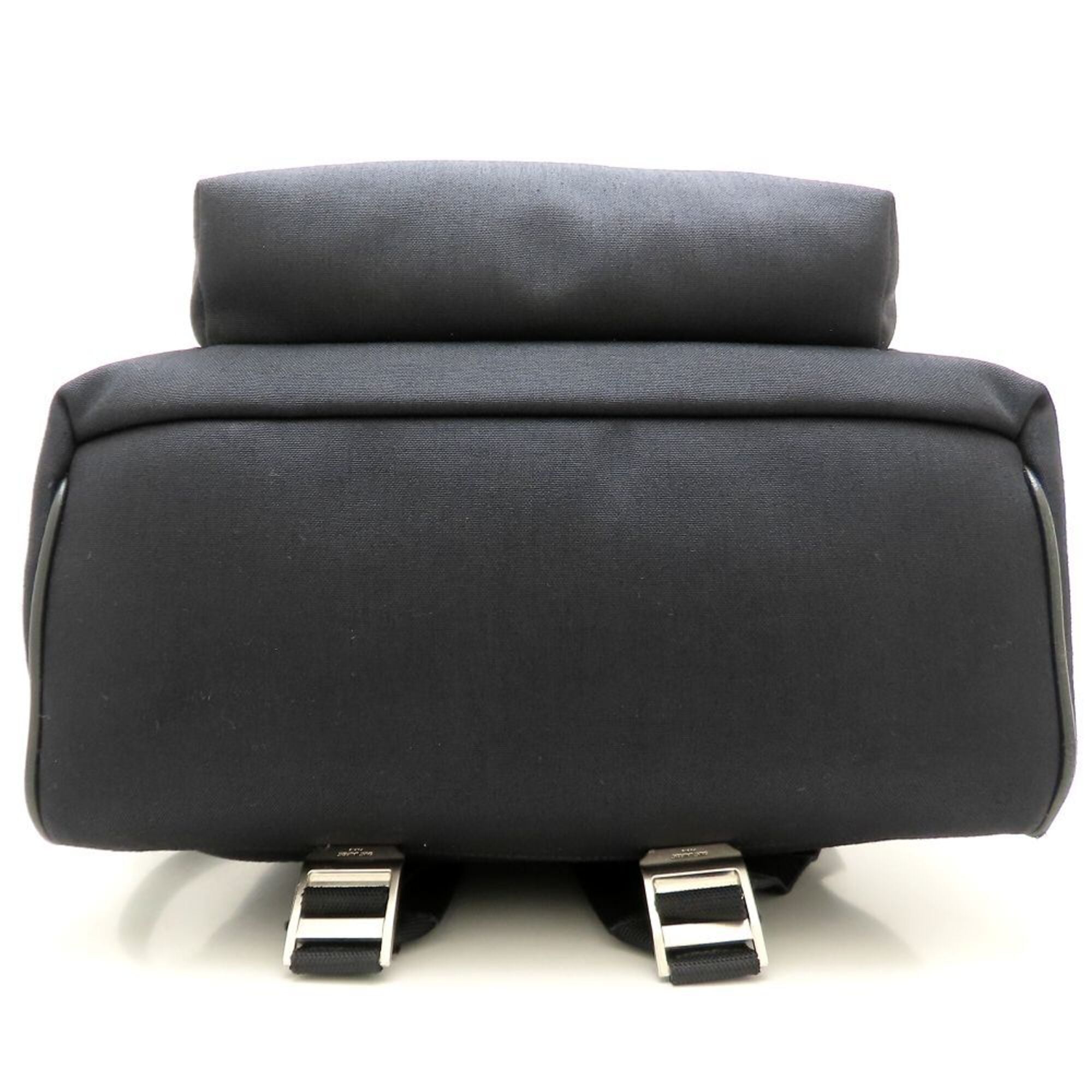 Yves Saint Laurent Black Canvas Leather Backpack (Pre-Owned)