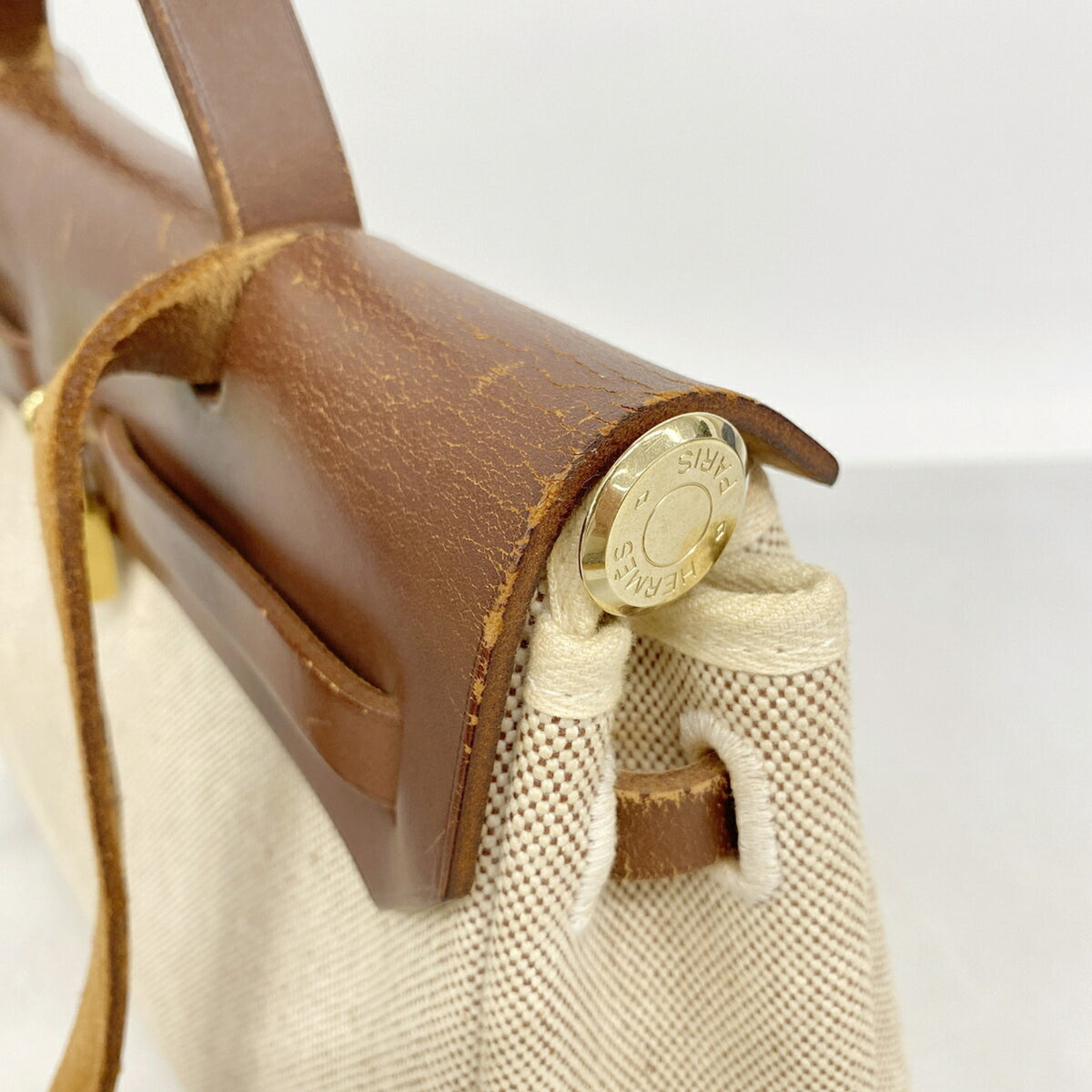 Hermes Brown Toile H Handbag (Pre-Owned)
