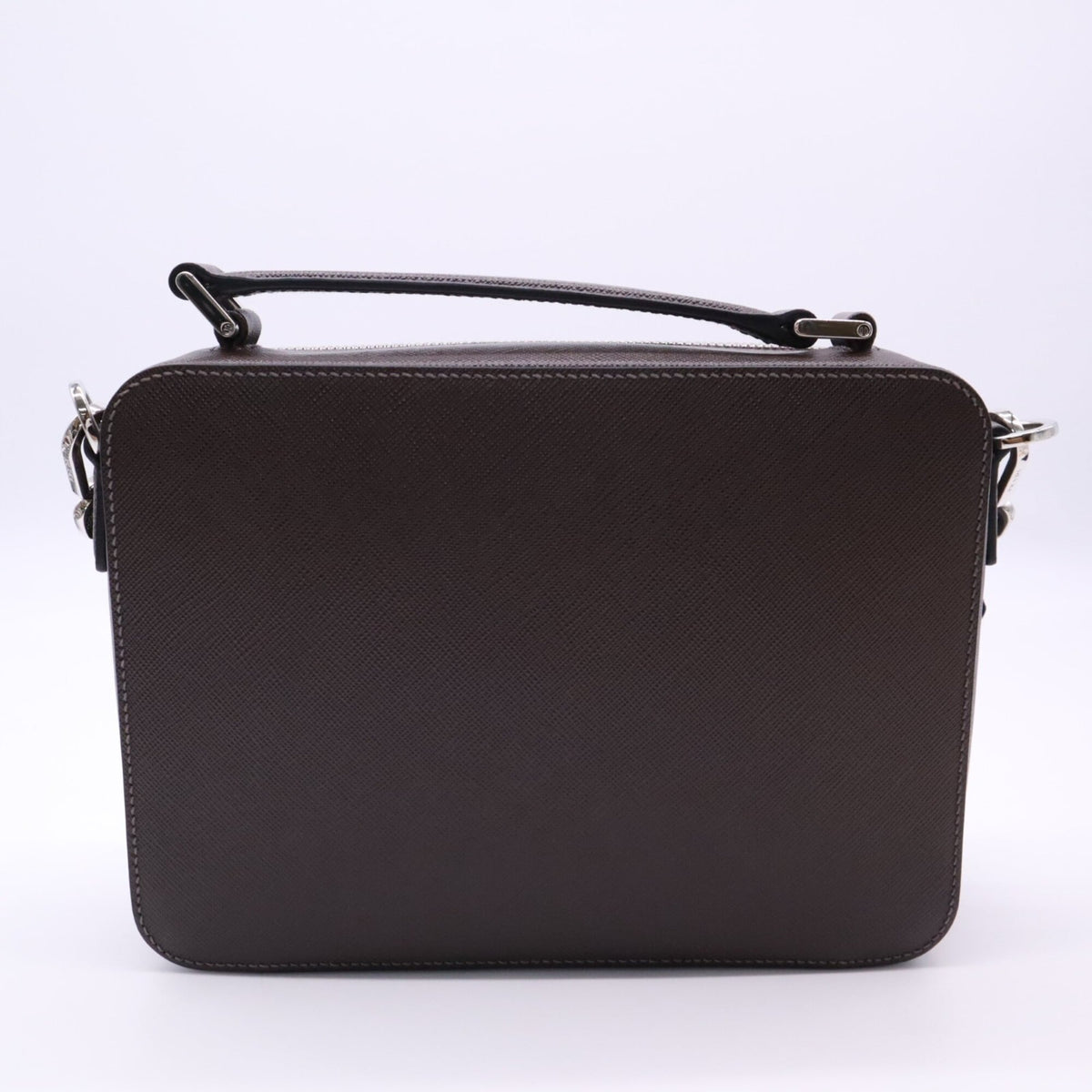 Prada Saffiano Brown Saffiano Shoulder Bag (Pre-Owned)