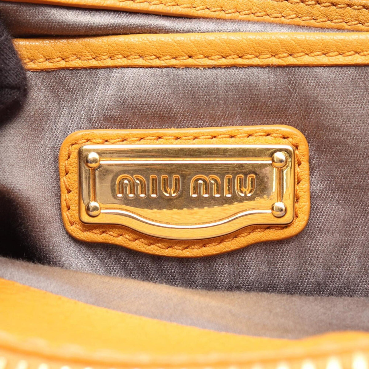 Miu Miu Yellow Leather Handbag (Pre-Owned)