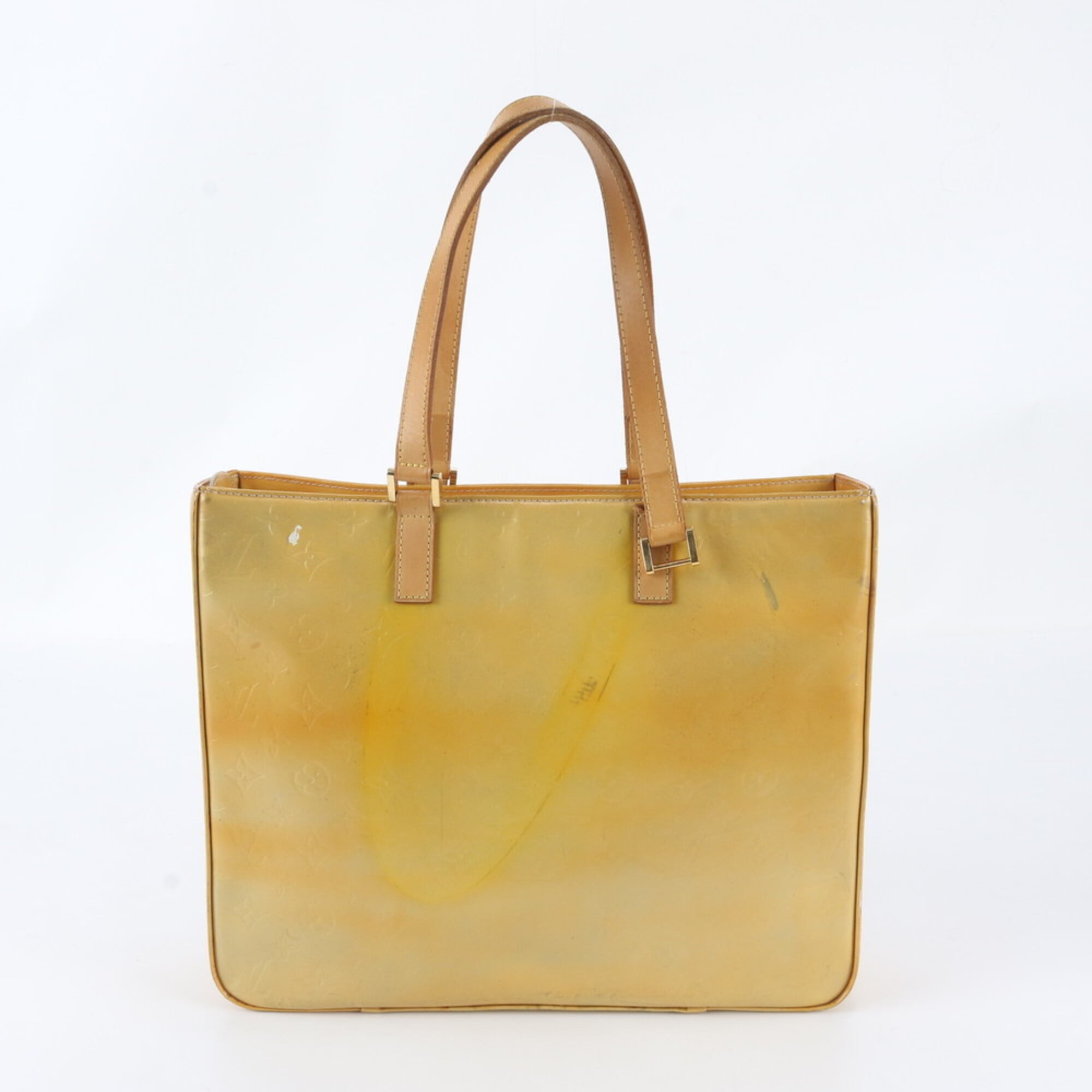 Louis Vuitton Gray Leather Handbag Shoulder Bag Tote Bag (Pre-Owned)