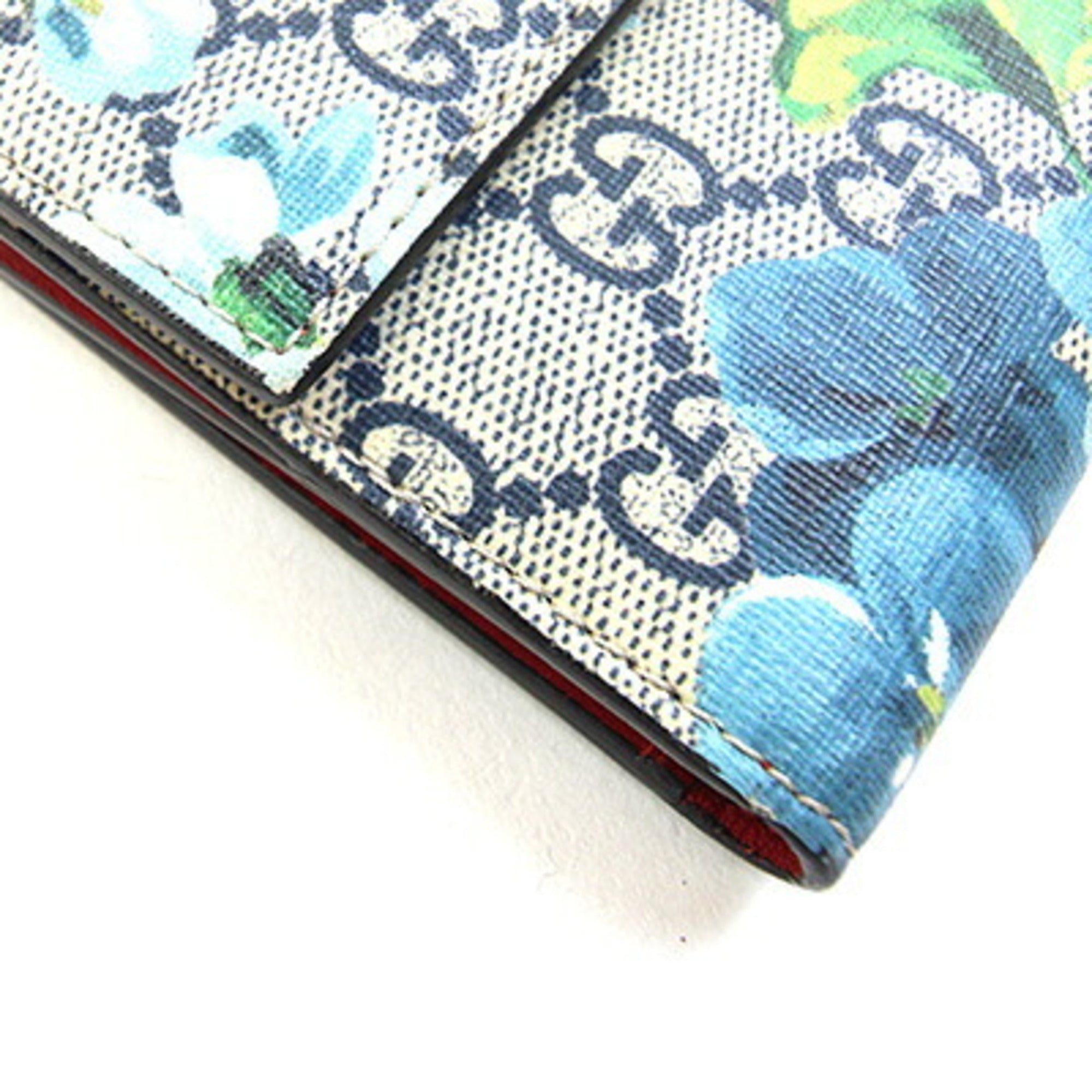 Gucci Beige Blue Red Color Pvc Leather Coin Purse/Coin Case (Pre-Owned)
