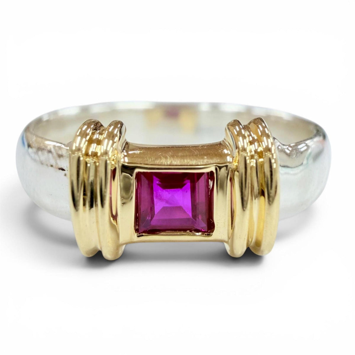 Tiffany Gold Silver Gold (18K) Silver 925 Band Ring (Pre-Owned)