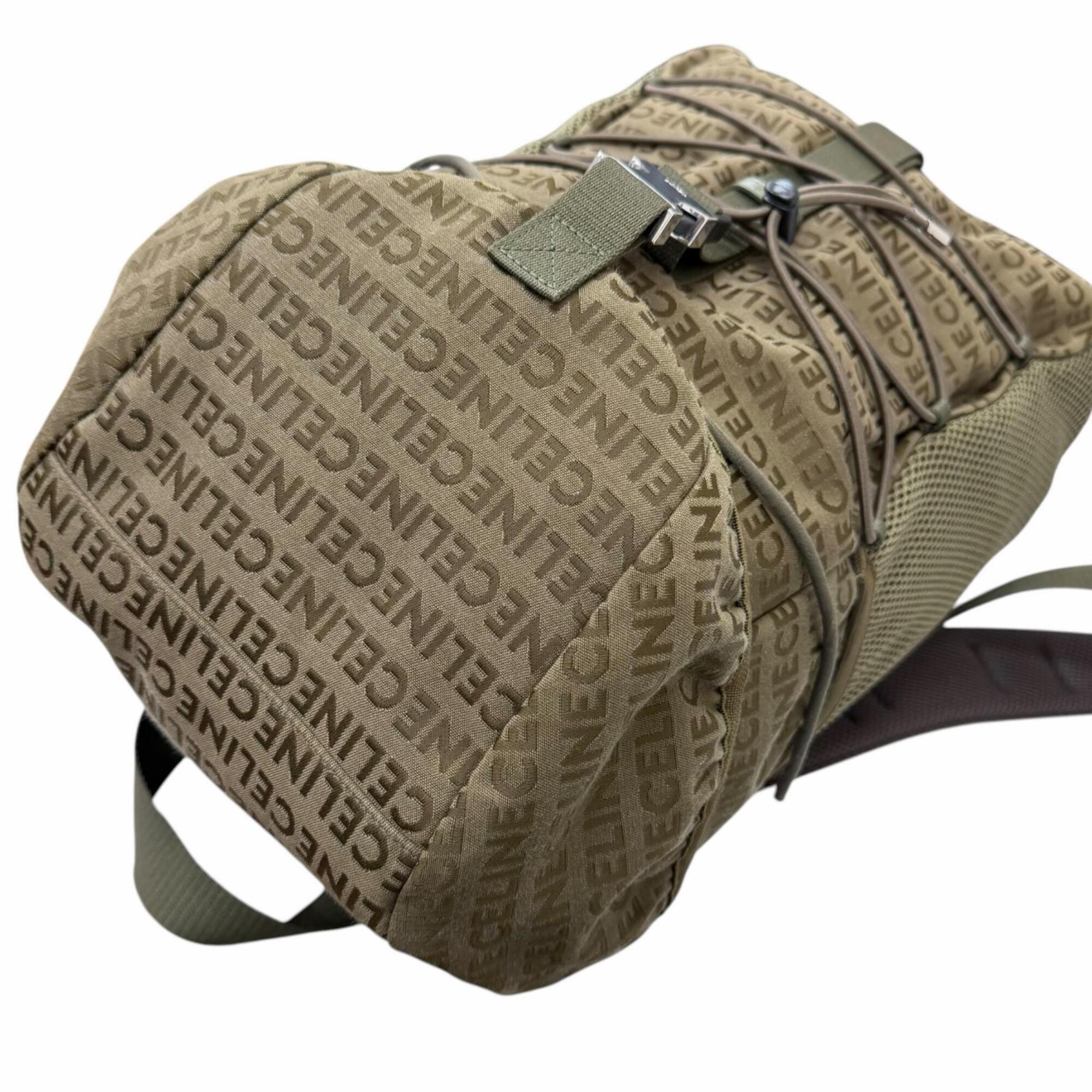 Celine Khaki Canvas Leather Backpack (Pre-Owned)