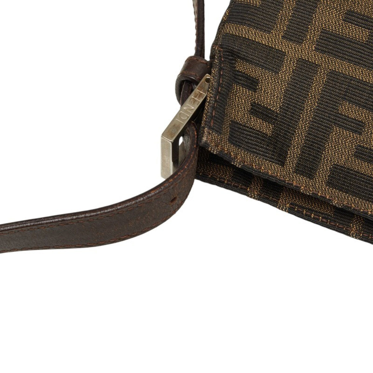 Fendi Brown Canvas Leather Shoulder Bag (Pre-Owned)