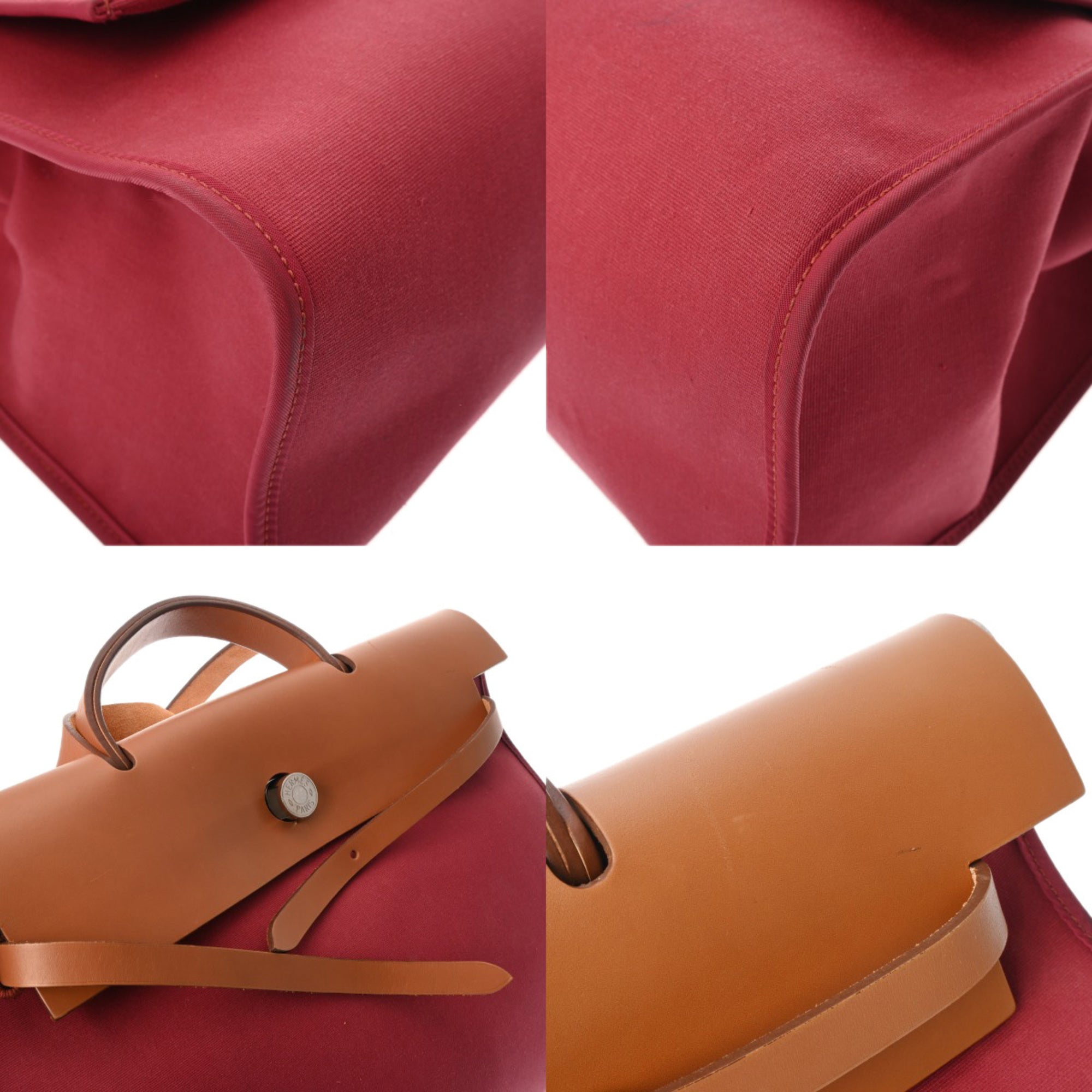 Hermes Bordeaux Toile Officier Handbag Pouch (Pre-Owned)