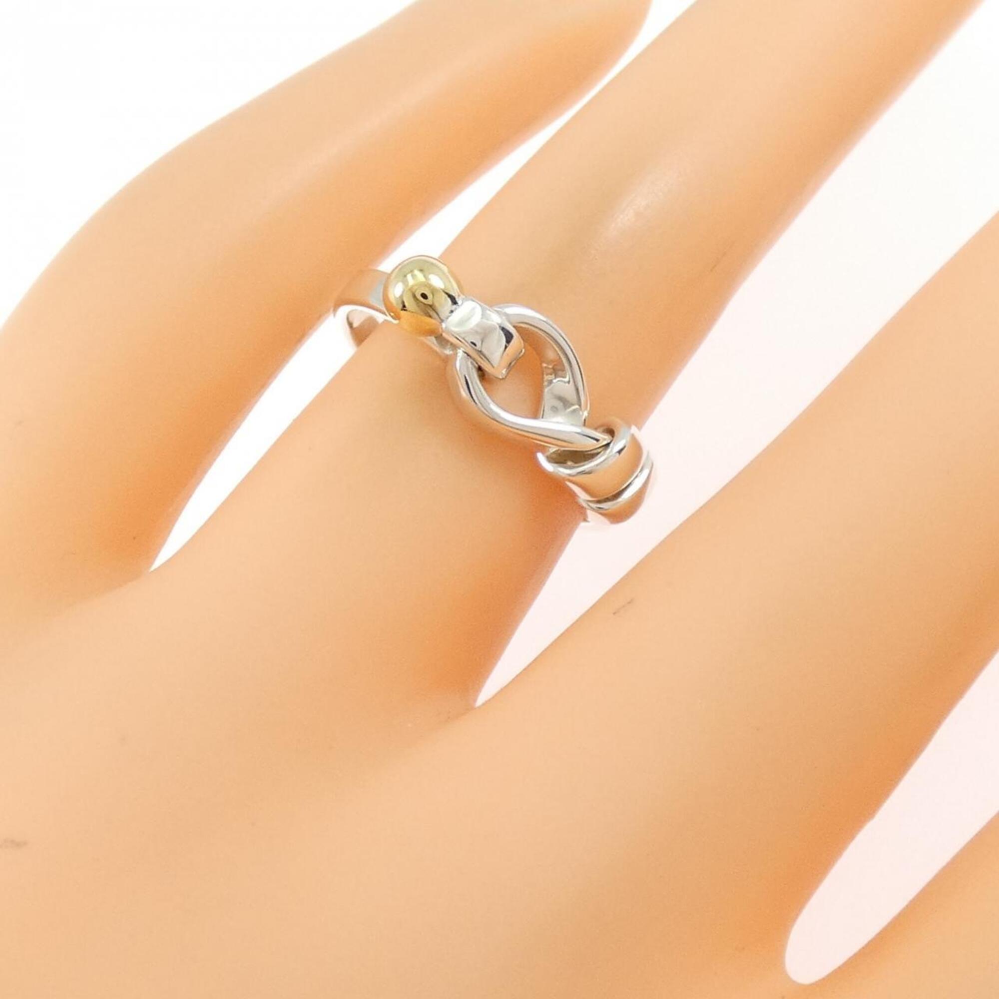 Tiffany Silver Yellow Gold Yellow Gold (18K) Silver 925 Band Ring (Pre-Owned)