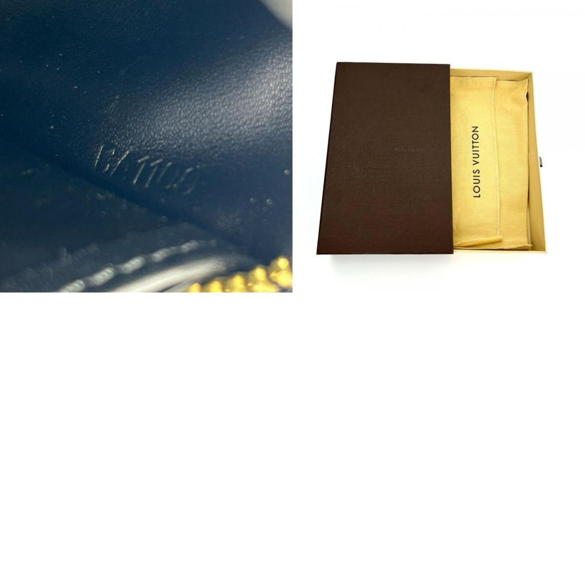 Louis Vuitton Black Leather Long Wallet (Bi-Fold) (Pre-Owned)