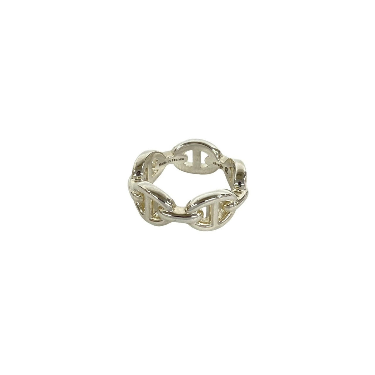 Hermes Silver Silver 925 Band Ring (Pre-Owned)