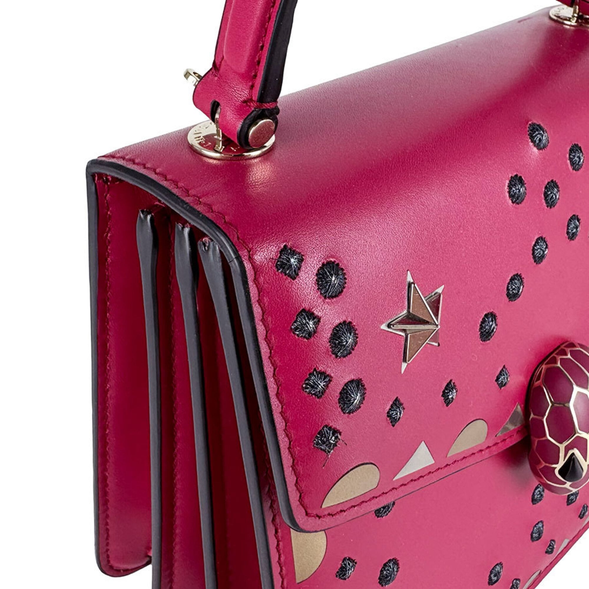 Bvlgari Pink Leather Handbag Shoulder Bag (Pre-Owned)