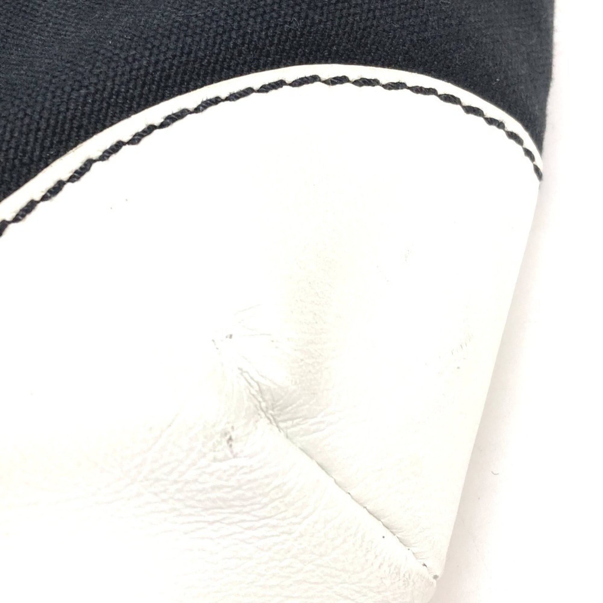 Chanel Black White Canvas Leather Shoulder Bag Tote Bag (Pre-Owned)