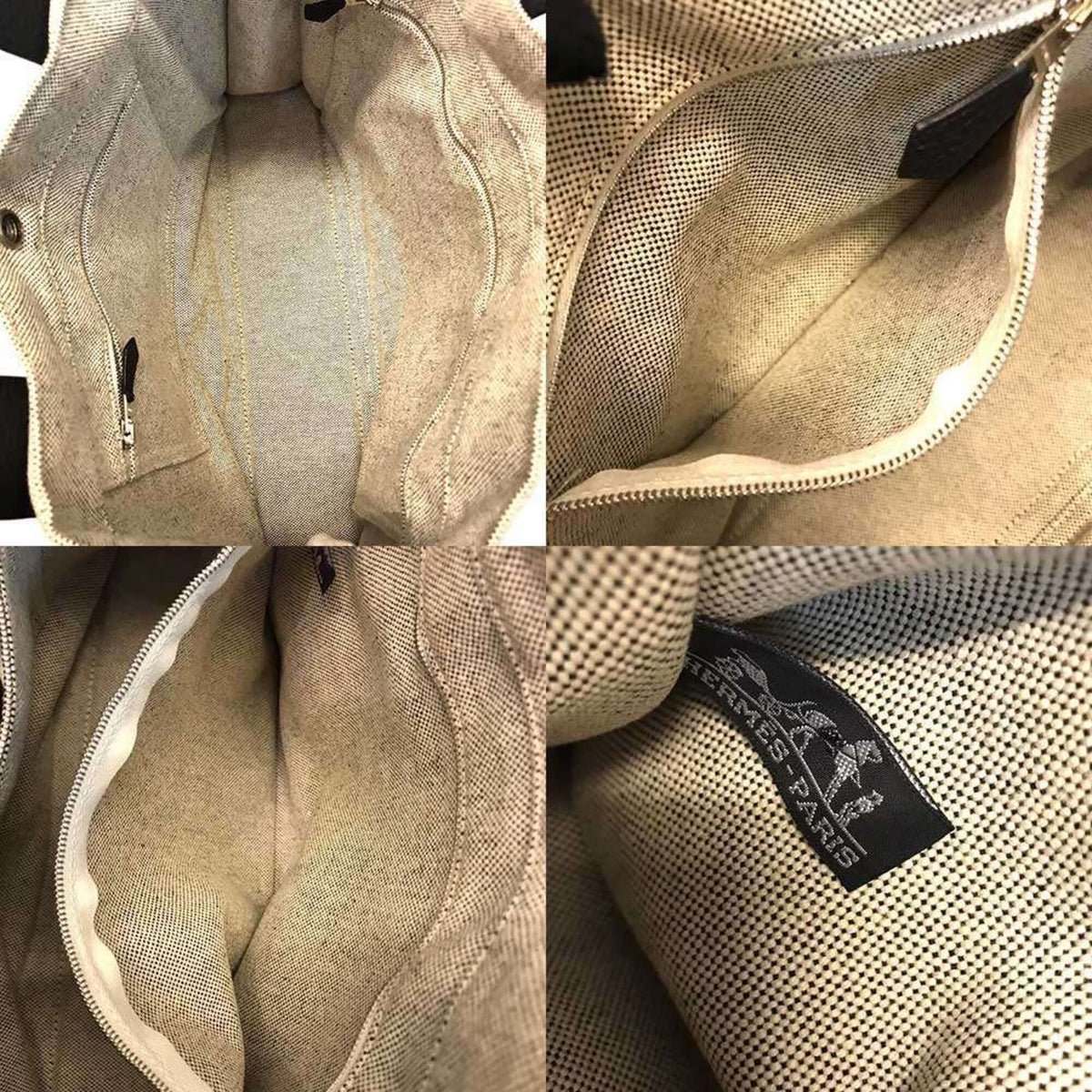 Hermes Negonda Leather Toile H Handbag (Pre-Owned)