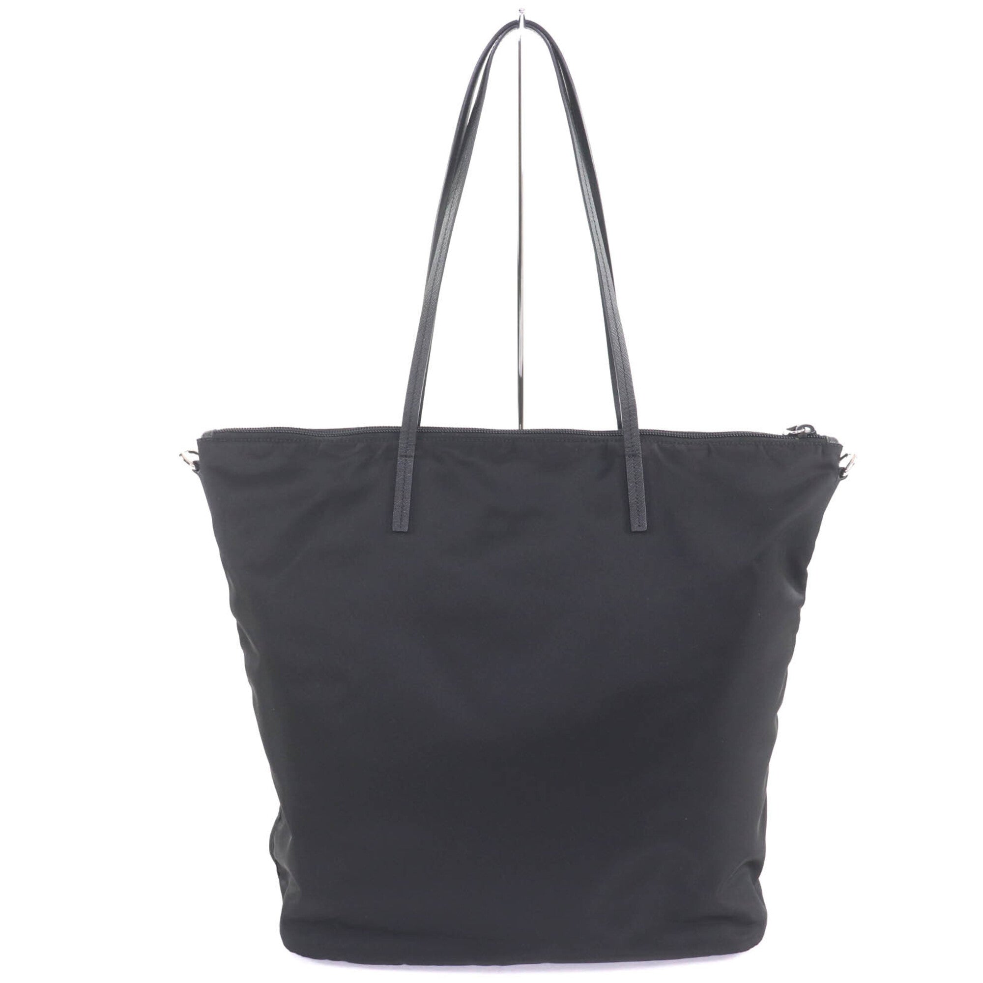 Prada Black Nylon Leather Tote Bag (Pre-Owned)