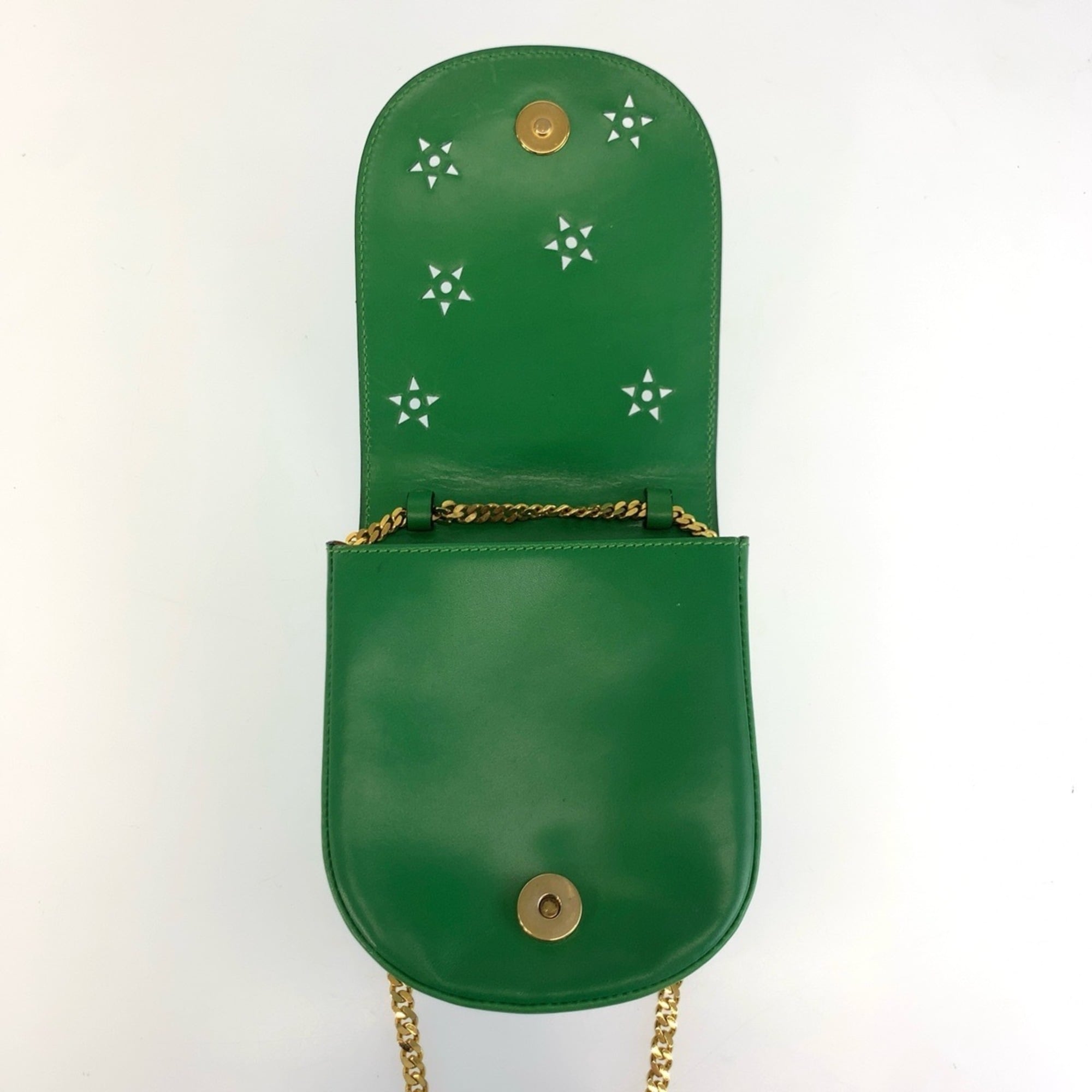 Celine Green Leather Pochette Shoulder Bag (Pre-Owned)