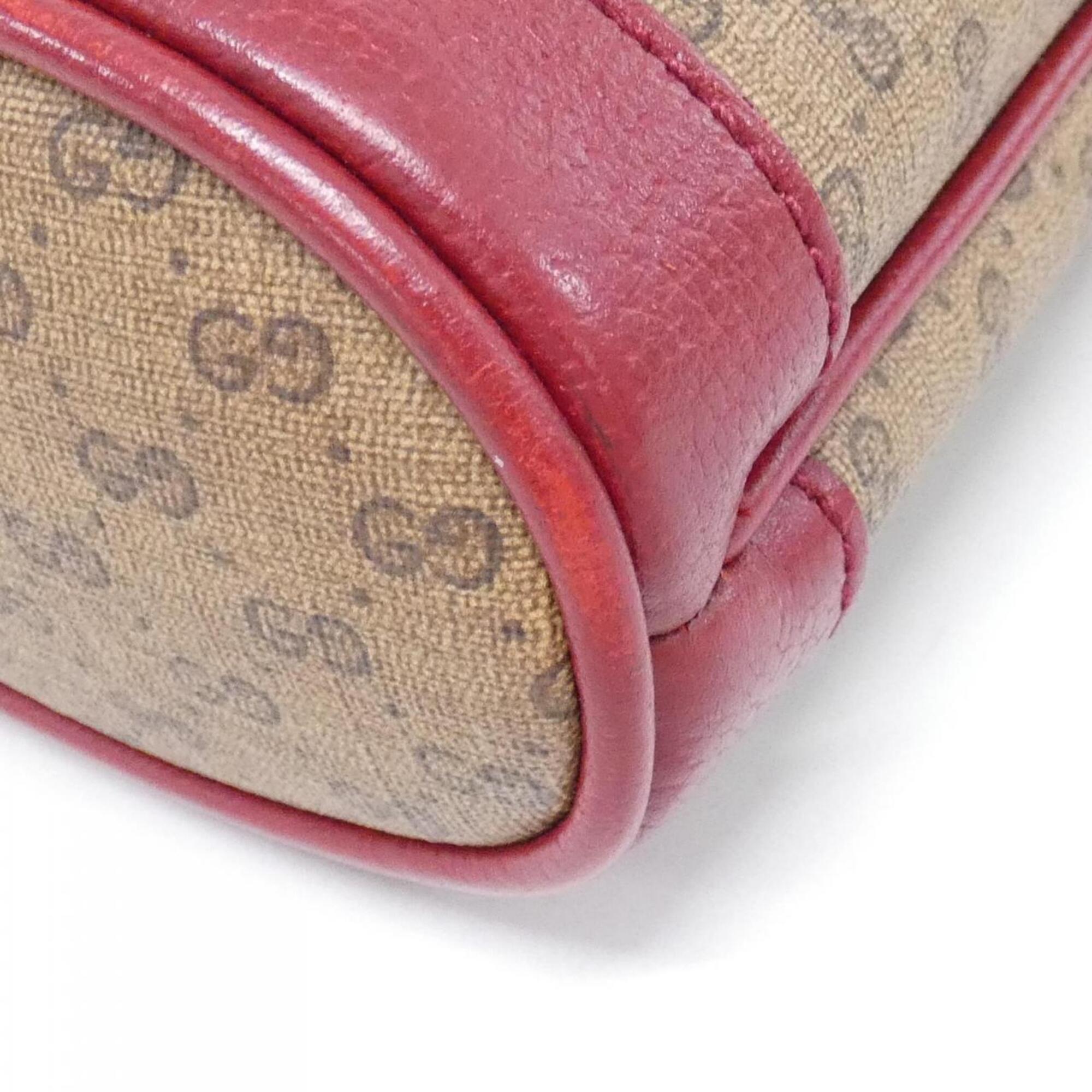 Gucci Beige Cherry Red Gg Supreme Leather Shoulder Bag (Pre-Owned)