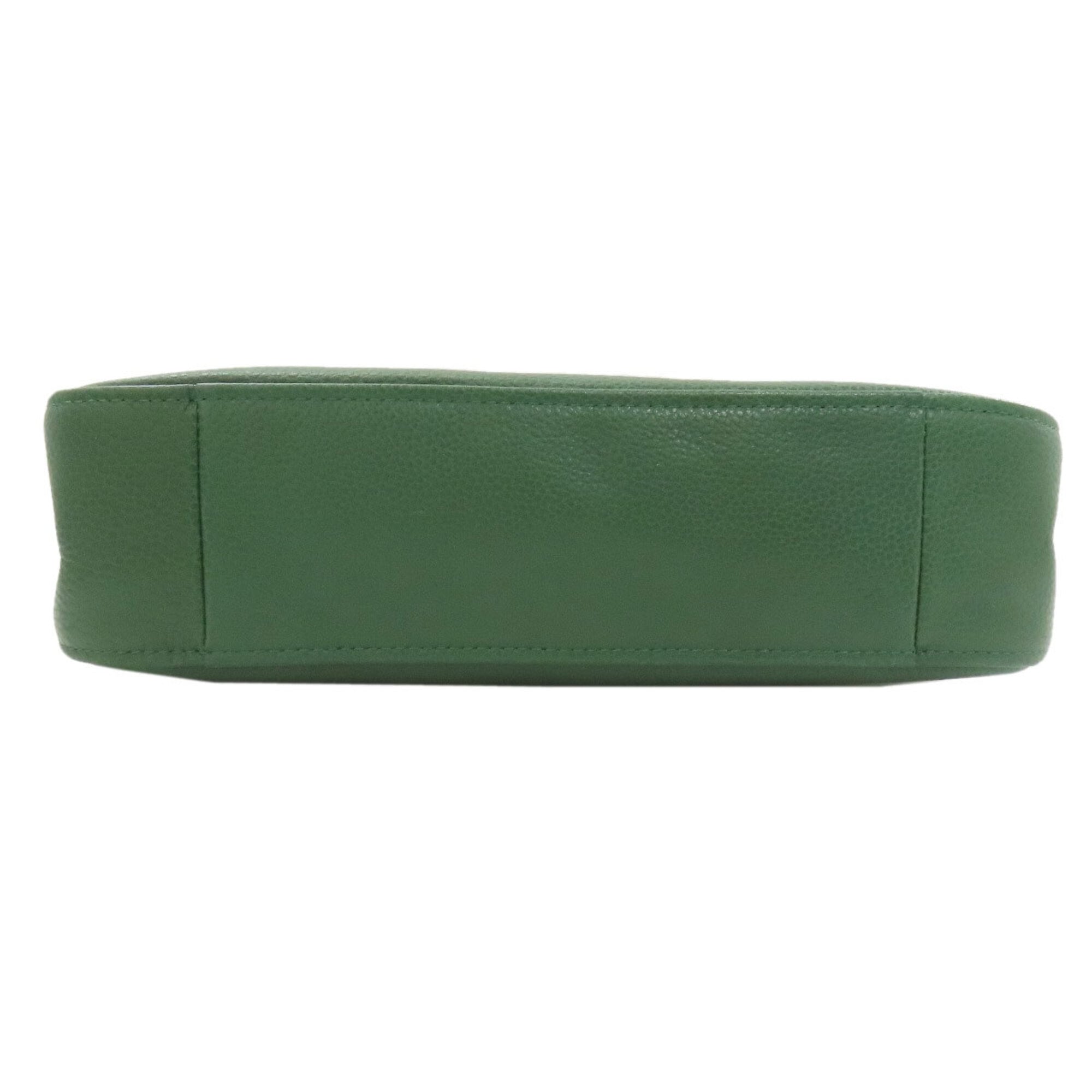 Longchamp Green Leather Pouch Shoulder Bag (Pre-Owned)
