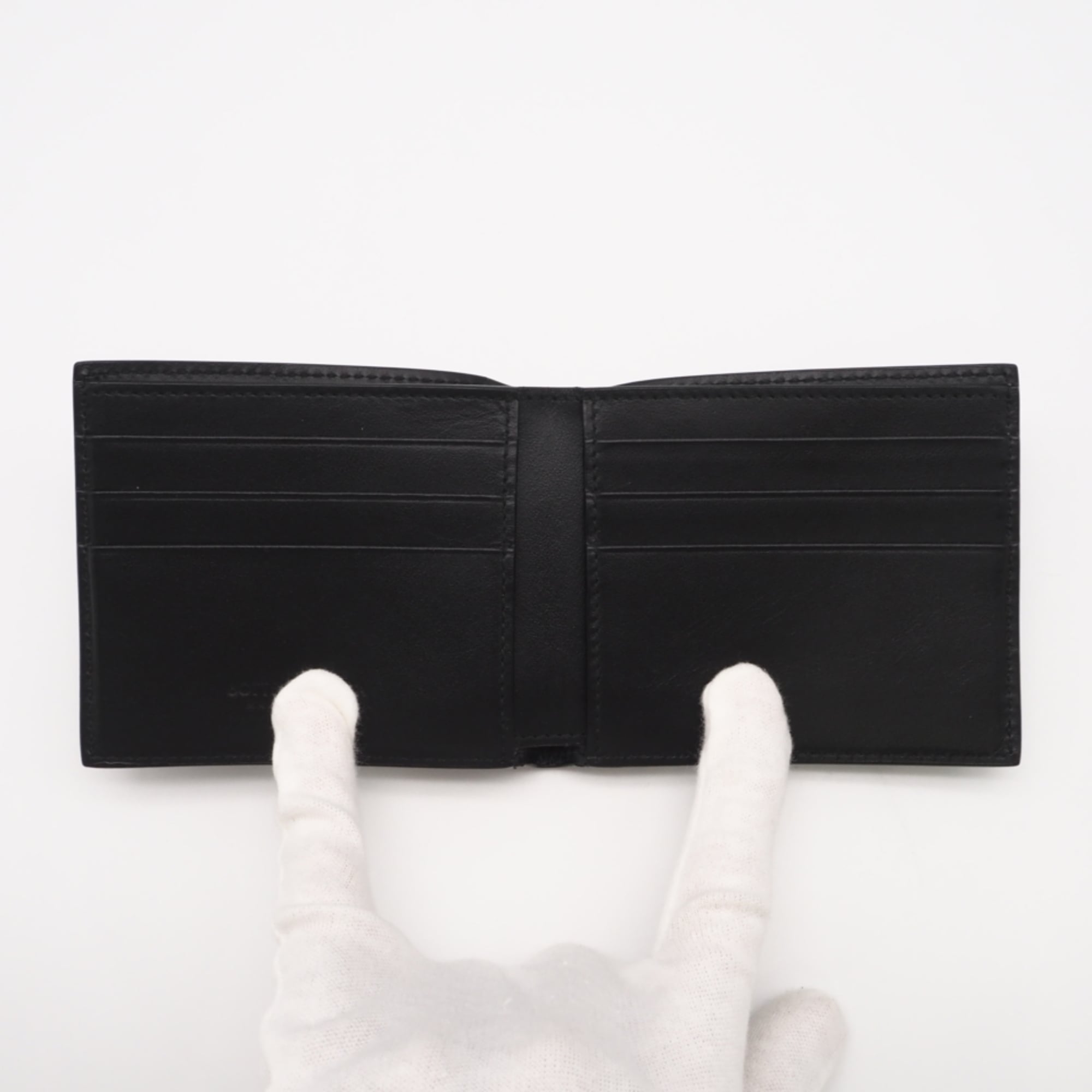Bottega Veneta Black Leather Wallet (Bi-Fold) (Pre-Owned)