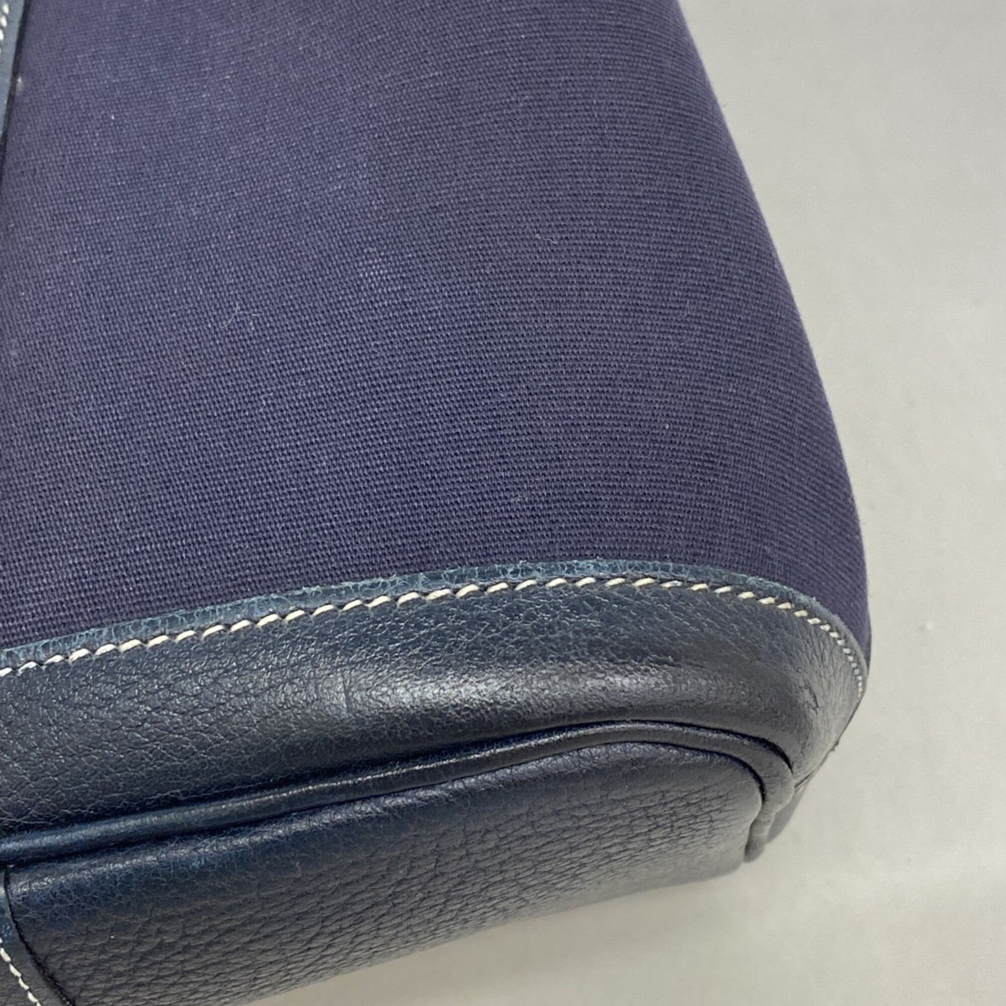 Hermes Navy Toile Officier Handbag (Pre-Owned)