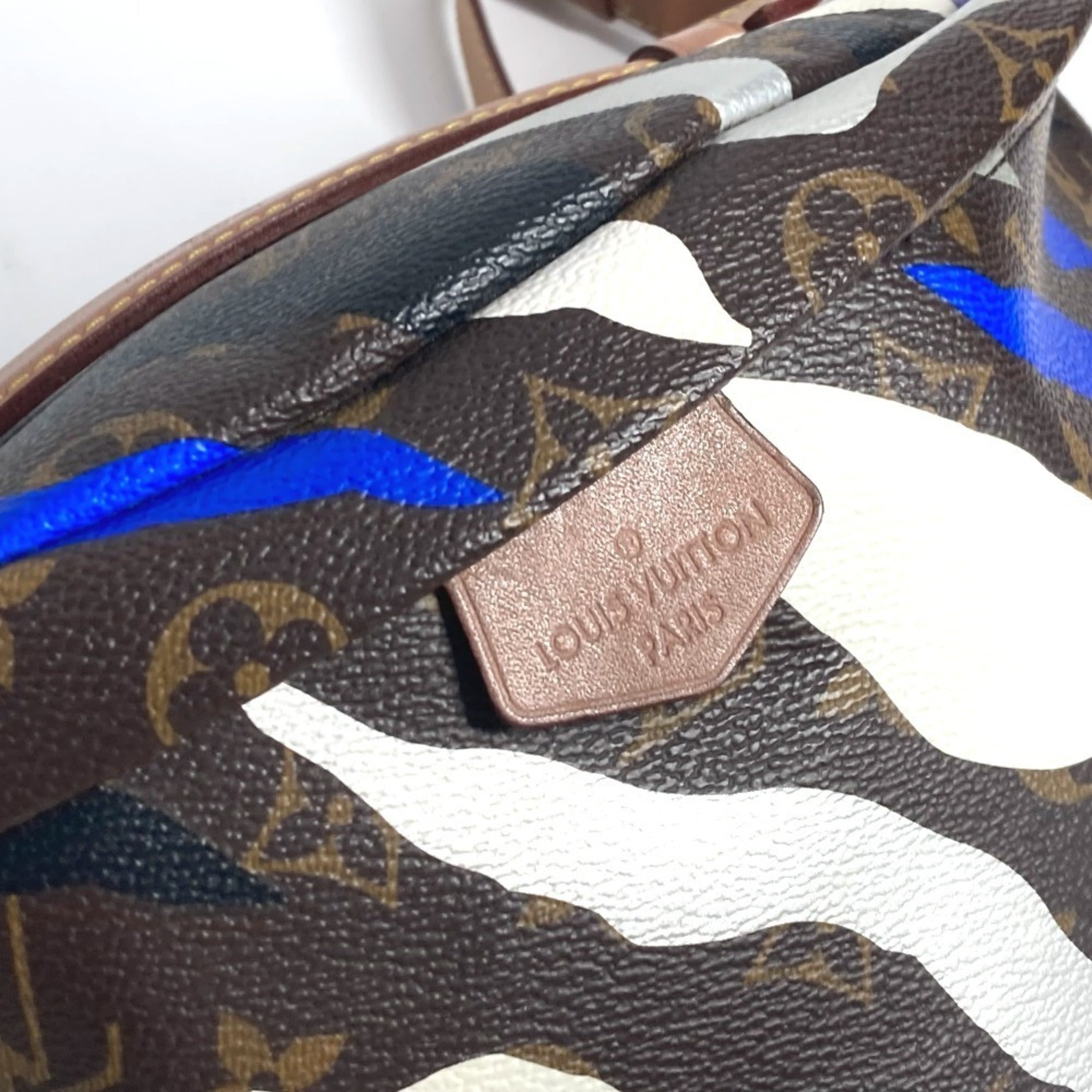 Louis Vuitton Blue Brown White Monogram Sling Bag (Pre-Owned)