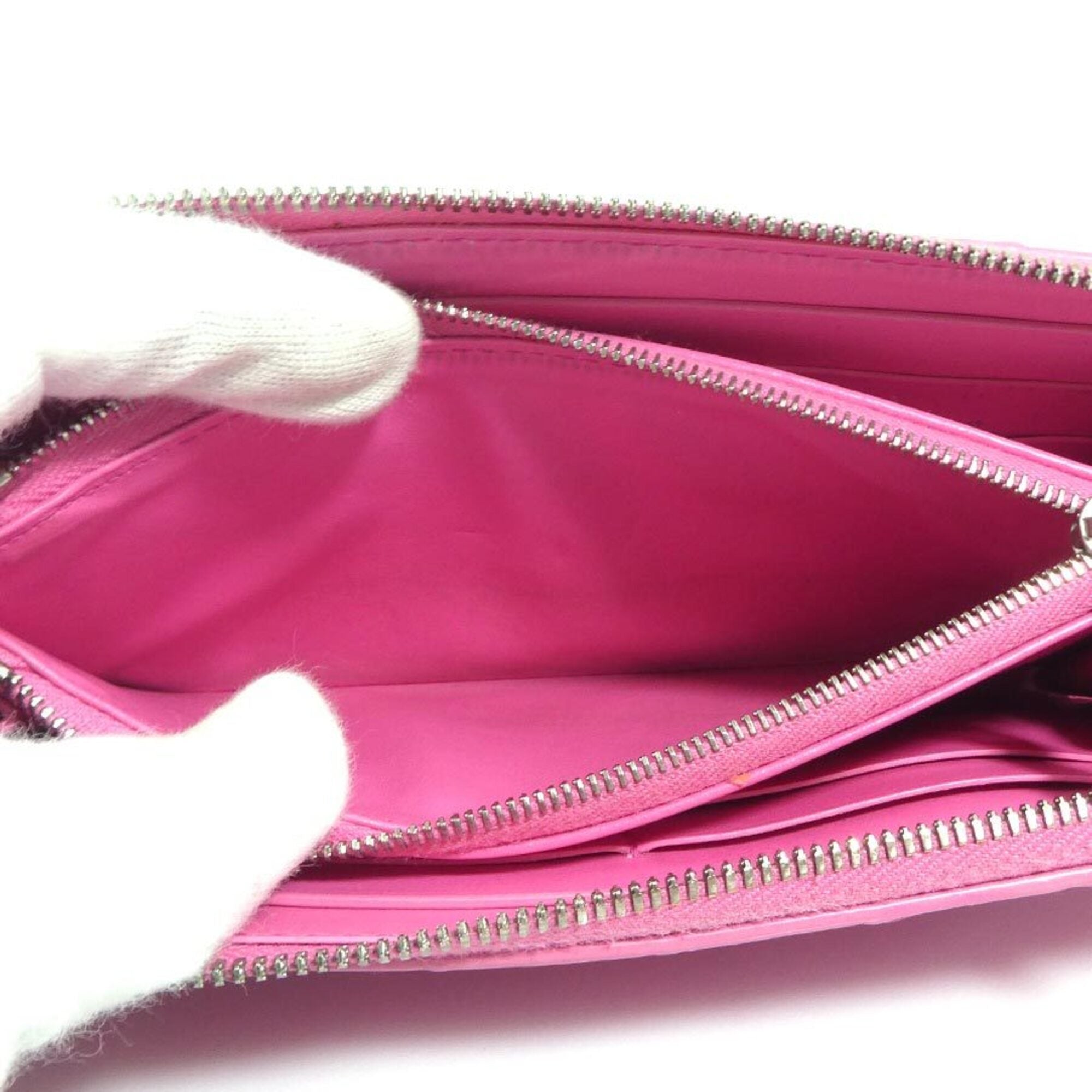 Bottega Veneta Pink Leather Long Wallet (Bi-Fold) (Pre-Owned)