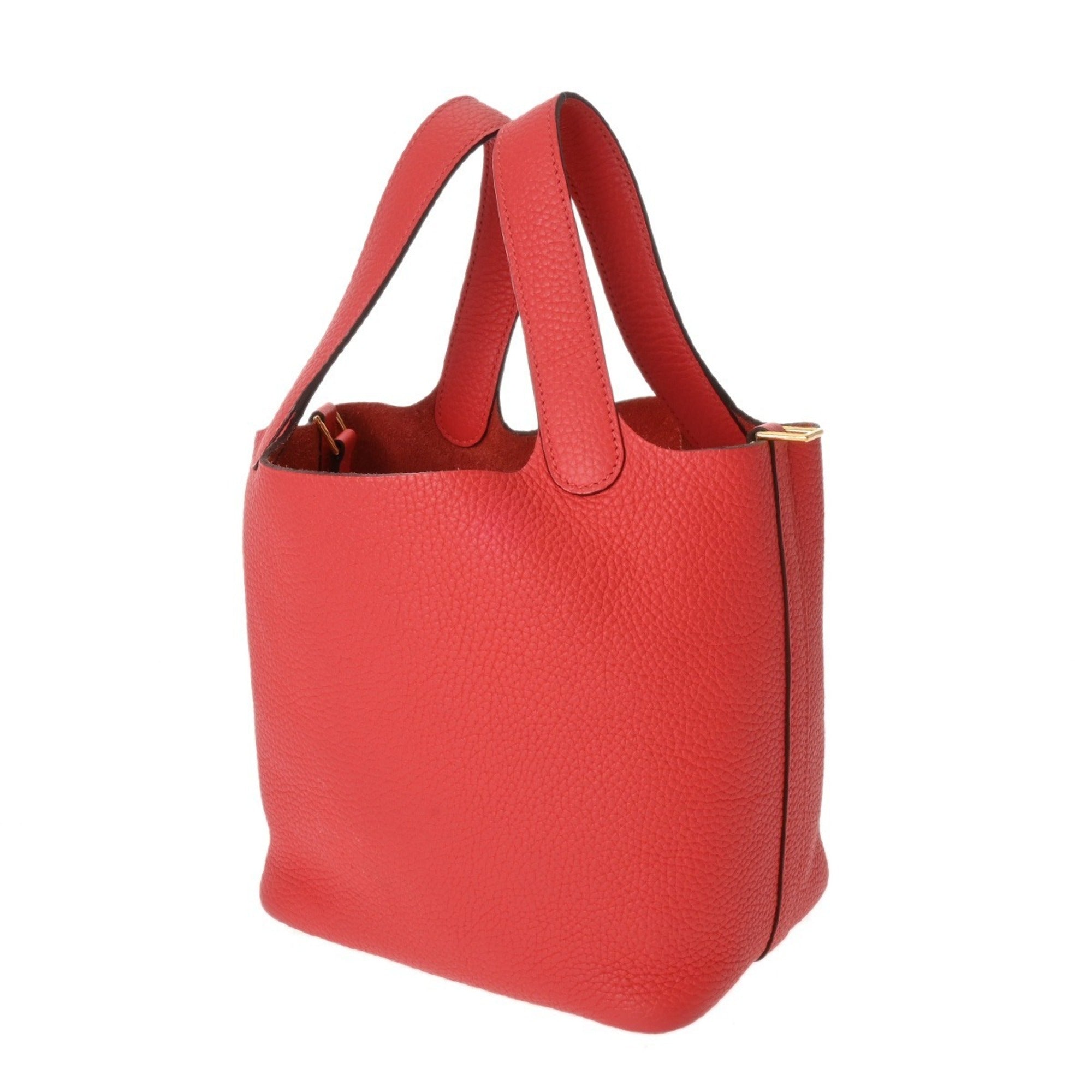 Hermes Gold Taurillon Clemence Leather Handbag (Pre-Owned)