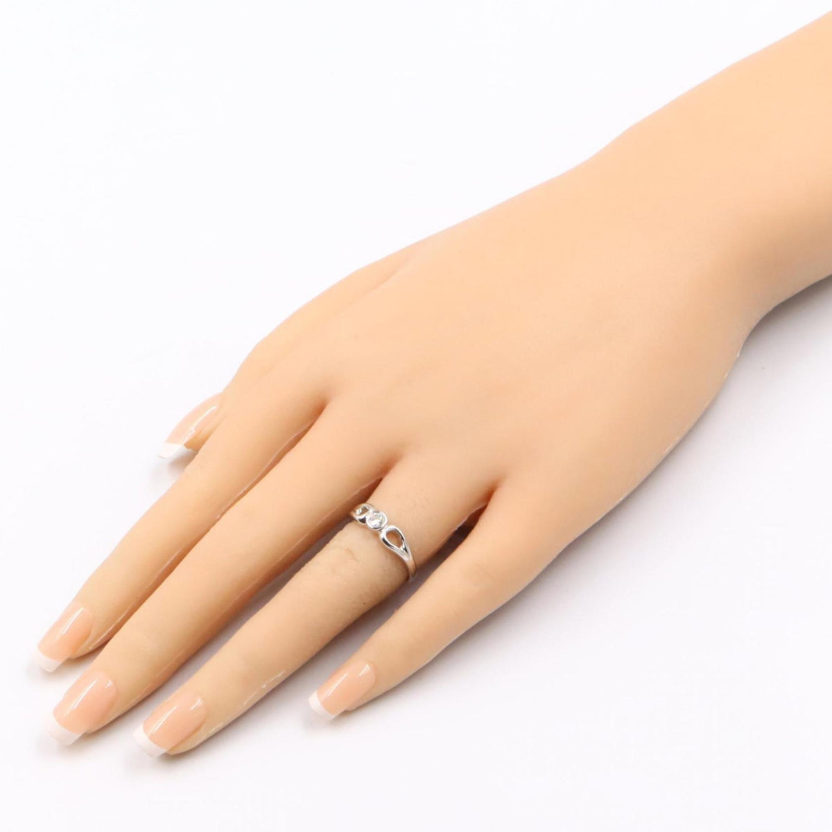 Tiffany Silver Clear Platinum 950 Band Ring (Pre-Owned)