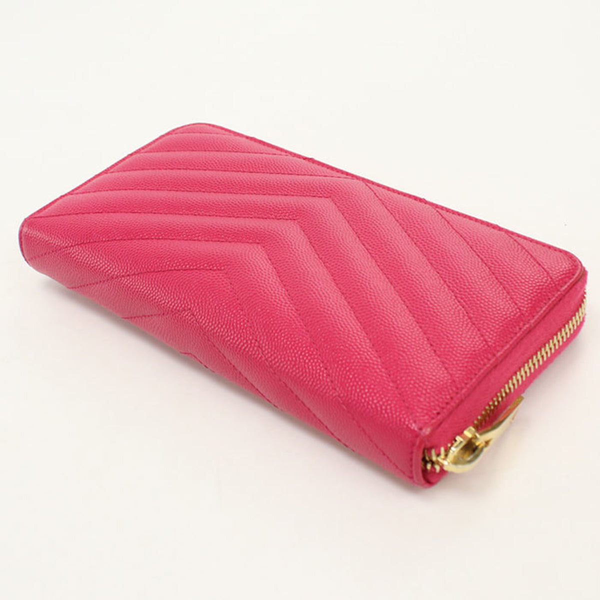Saint Laurent Pink Leather Long Wallet (Bi-Fold) (Pre-Owned)