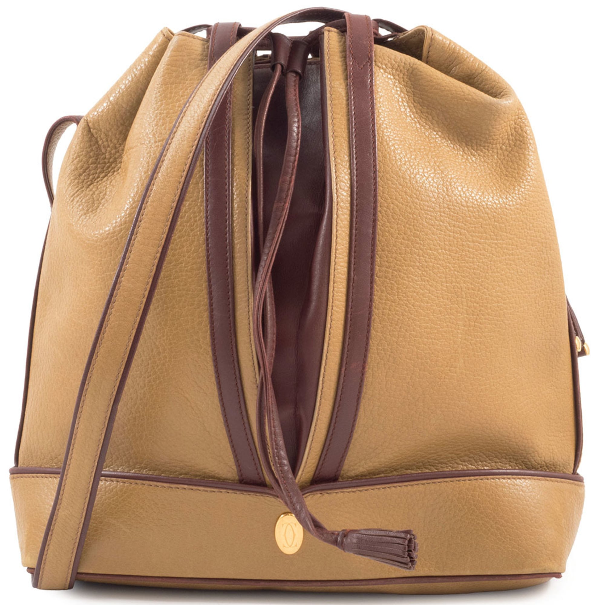 Cartier Must Bordeaux Mustard Leather Shoulder Bag (Pre-Owned)