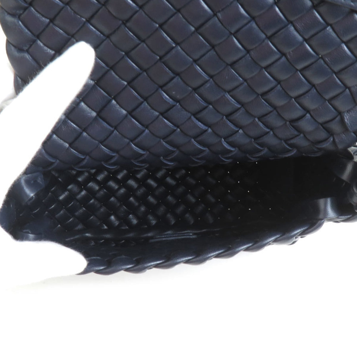 Bottega Veneta Navy Intrecciato Shoulder Bag (Pre-Owned)