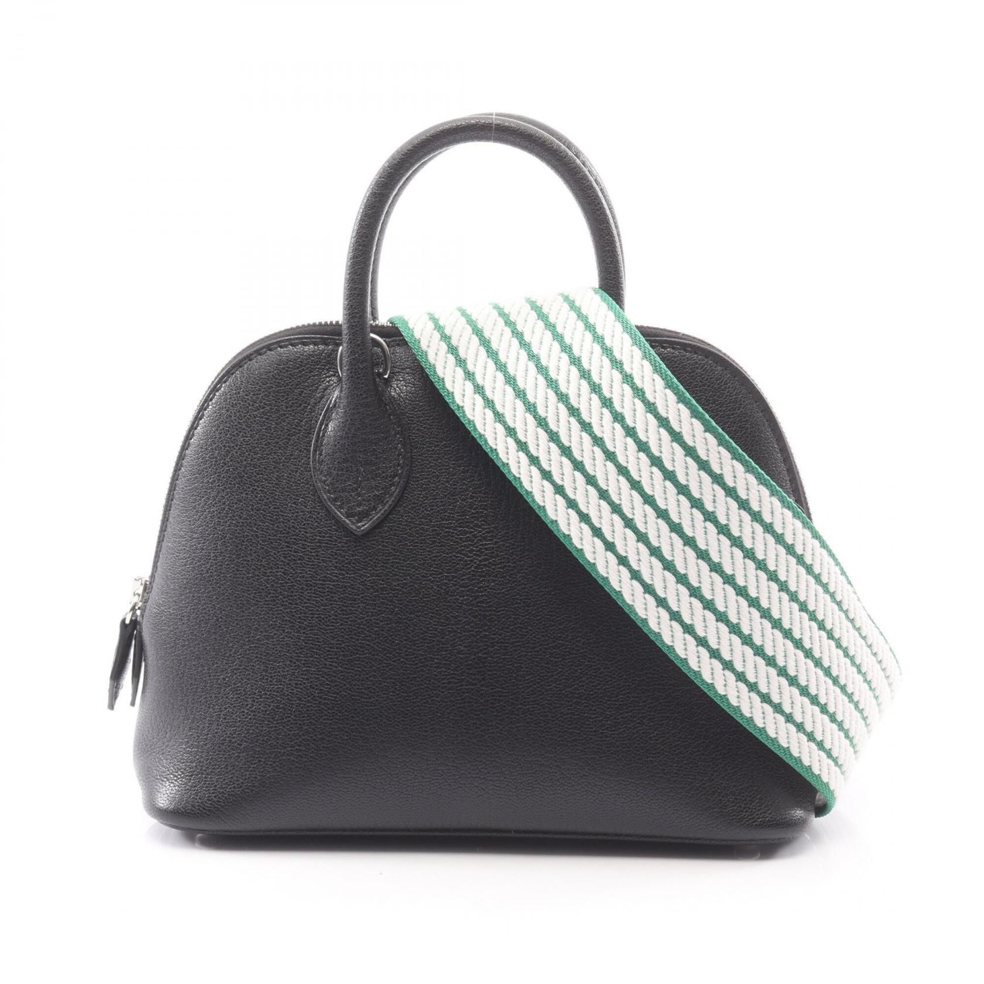 Hermes Black Chevre Leather Leather Handbag (Pre-Owned)