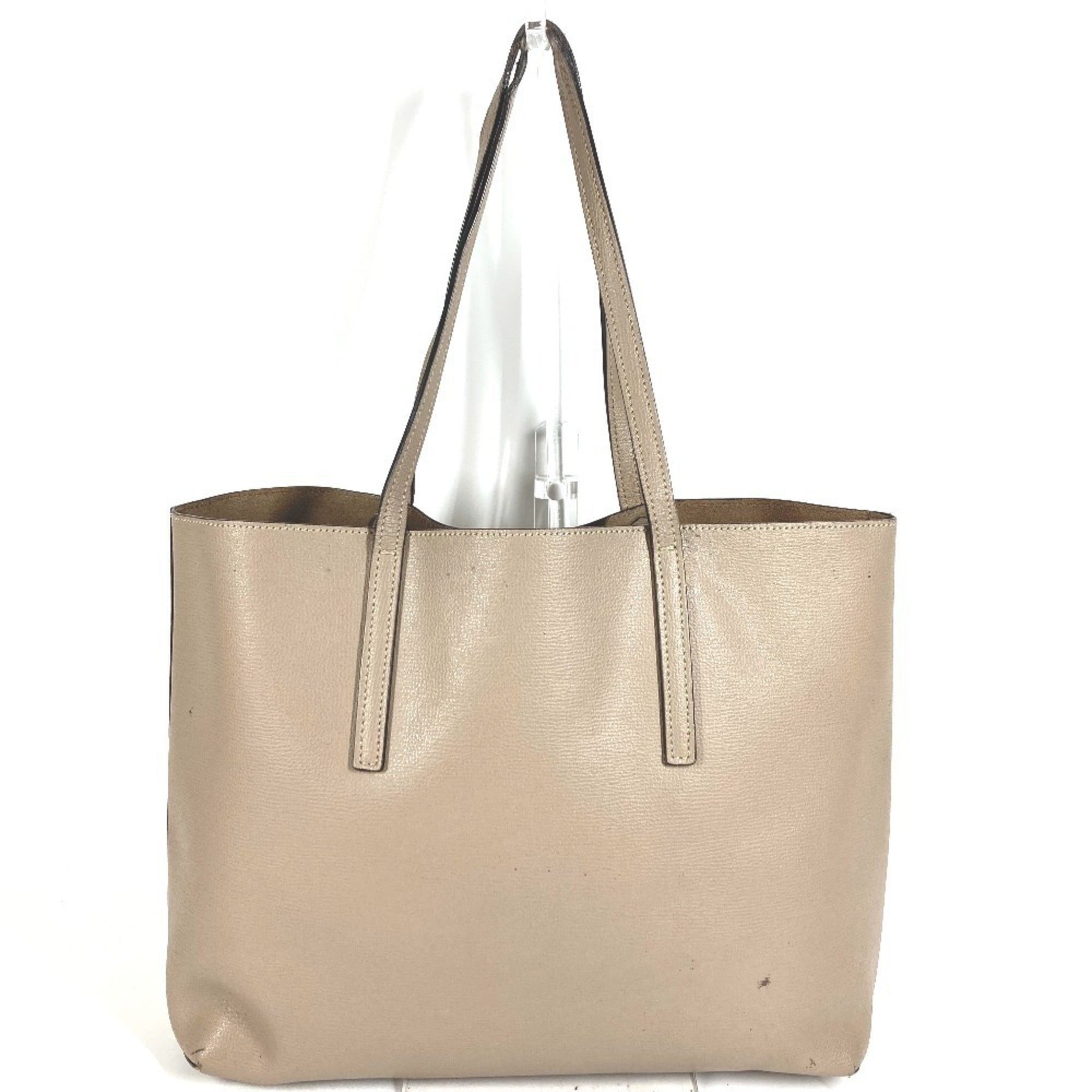 Fendi Beige Leather Handbag Shoulder Bag Tote Bag (Pre-Owned)