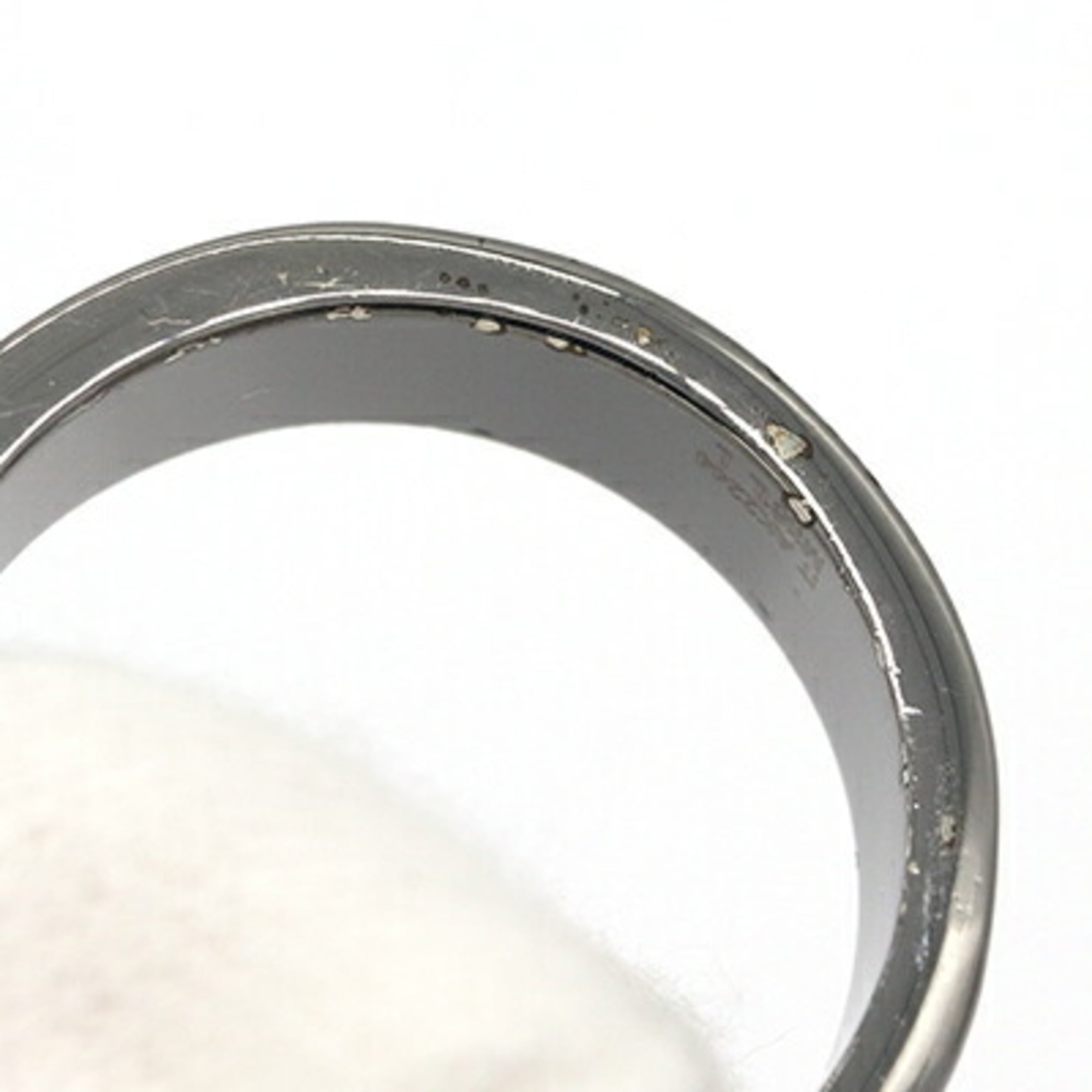 Louis Vuitton Silver Metal Ruthenium Band Ring (Pre-Owned)