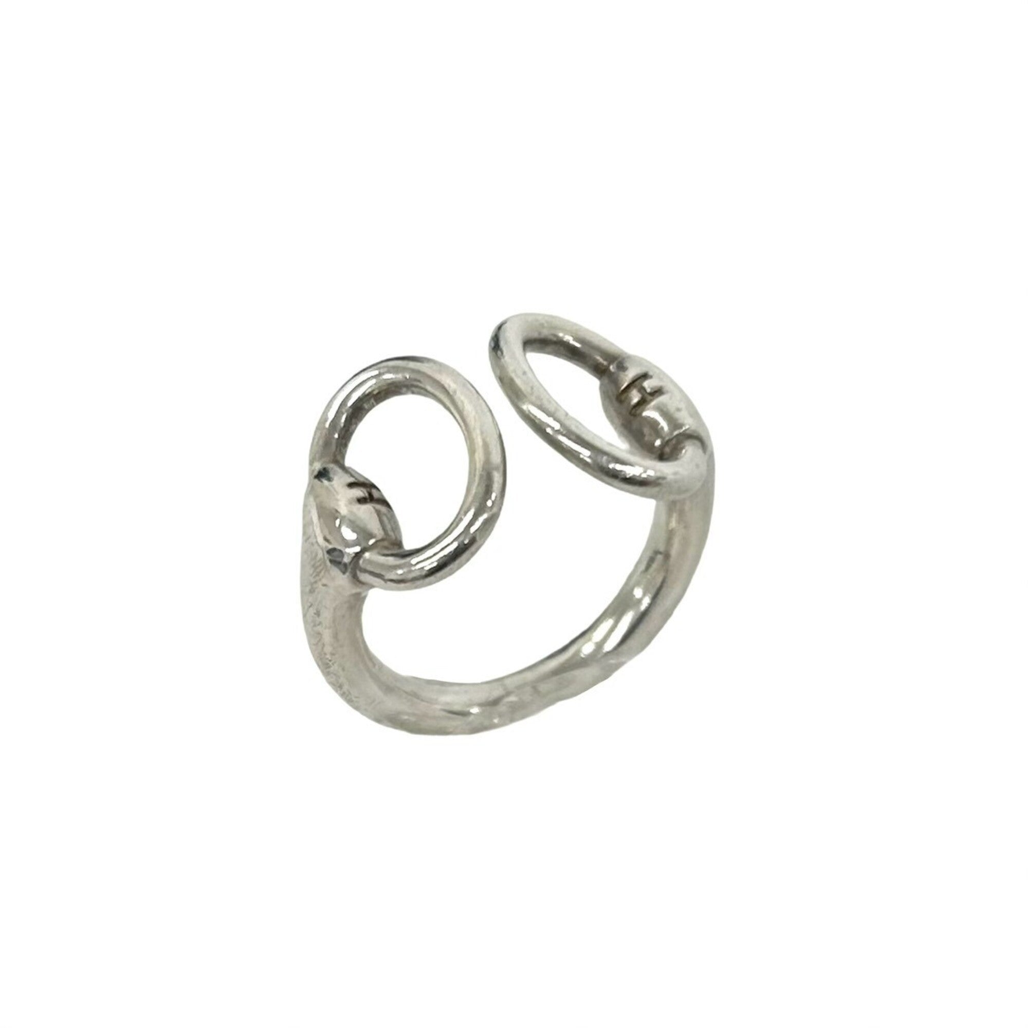 Hermes Silver Silver 925 Band Ring (Pre-Owned)