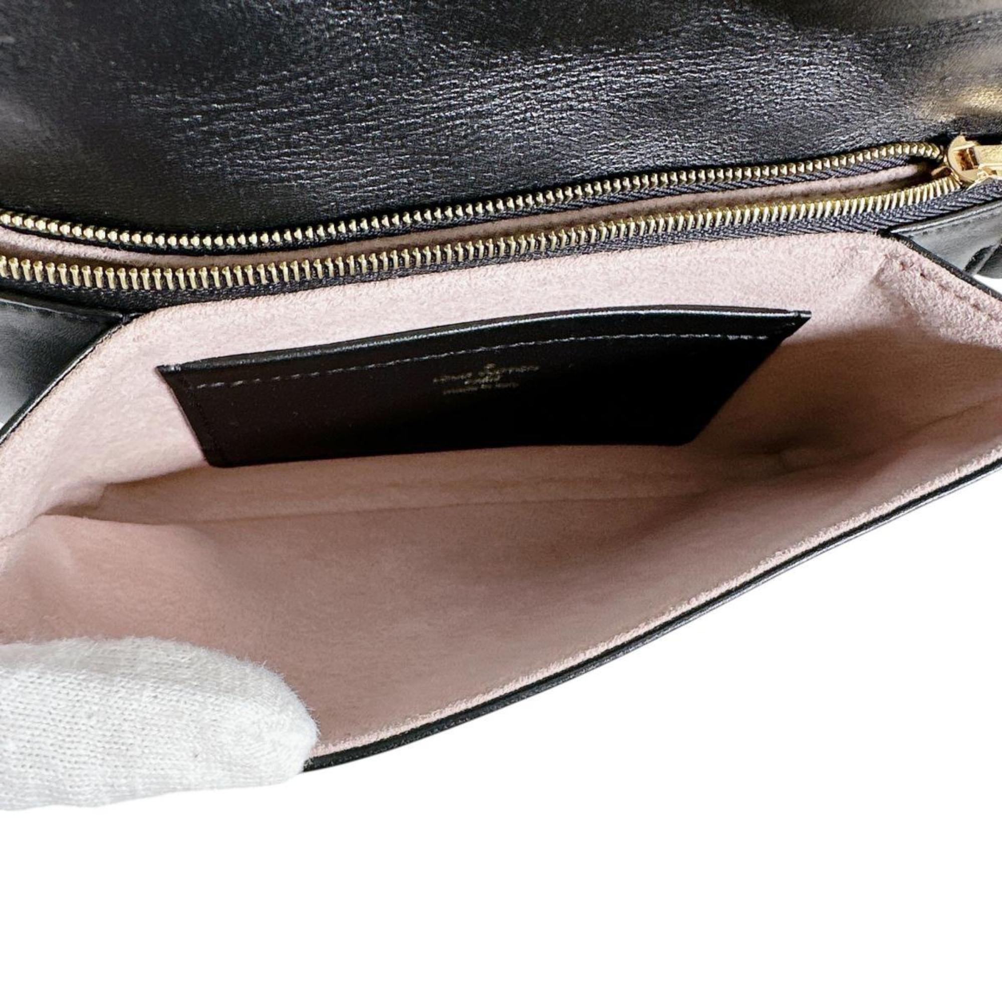 Louis Vuitton Black Leather Pochette Shoulder Bag (Pre-Owned)