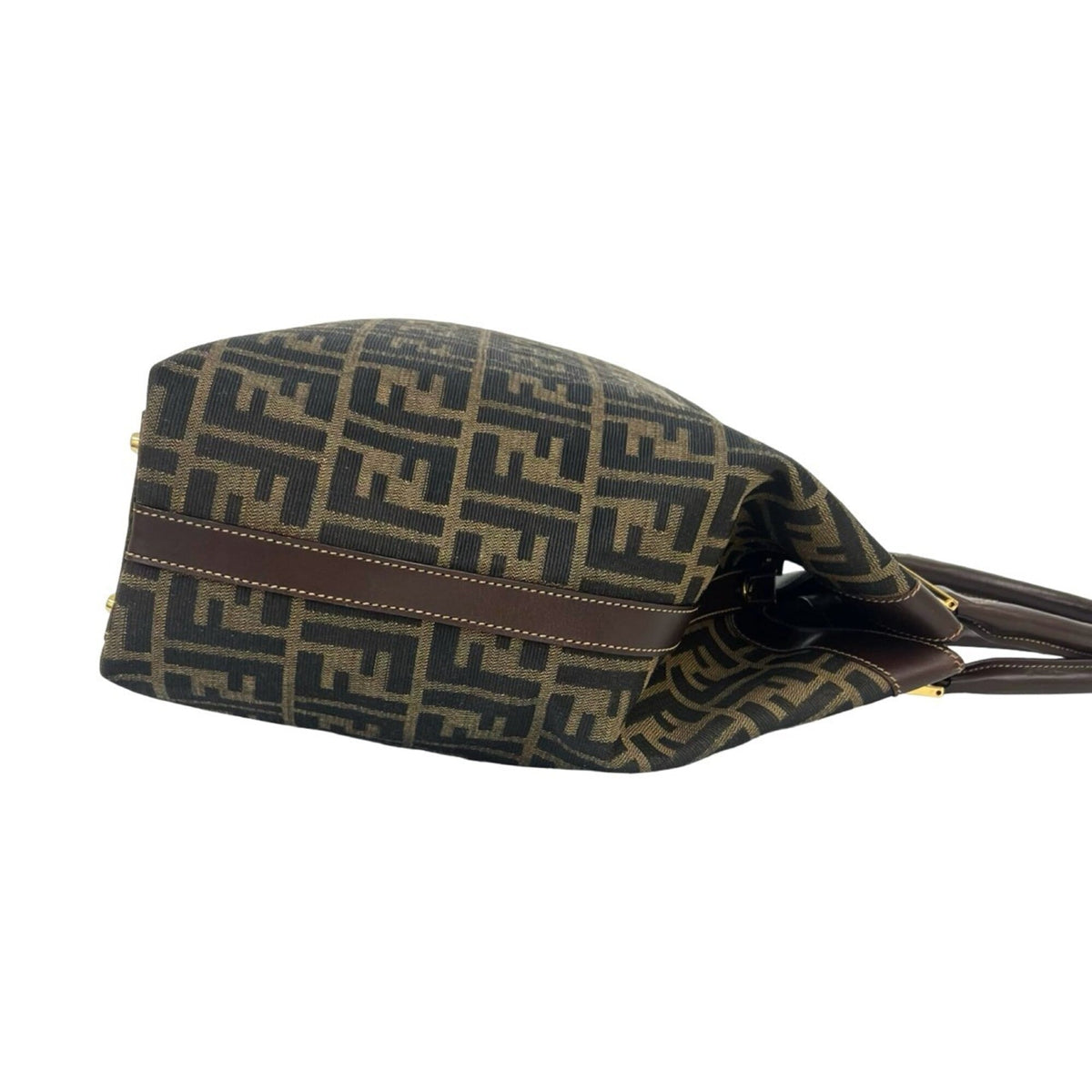Fendi Brown Canvas Leather Handbag Tote Bag (Pre-Owned)