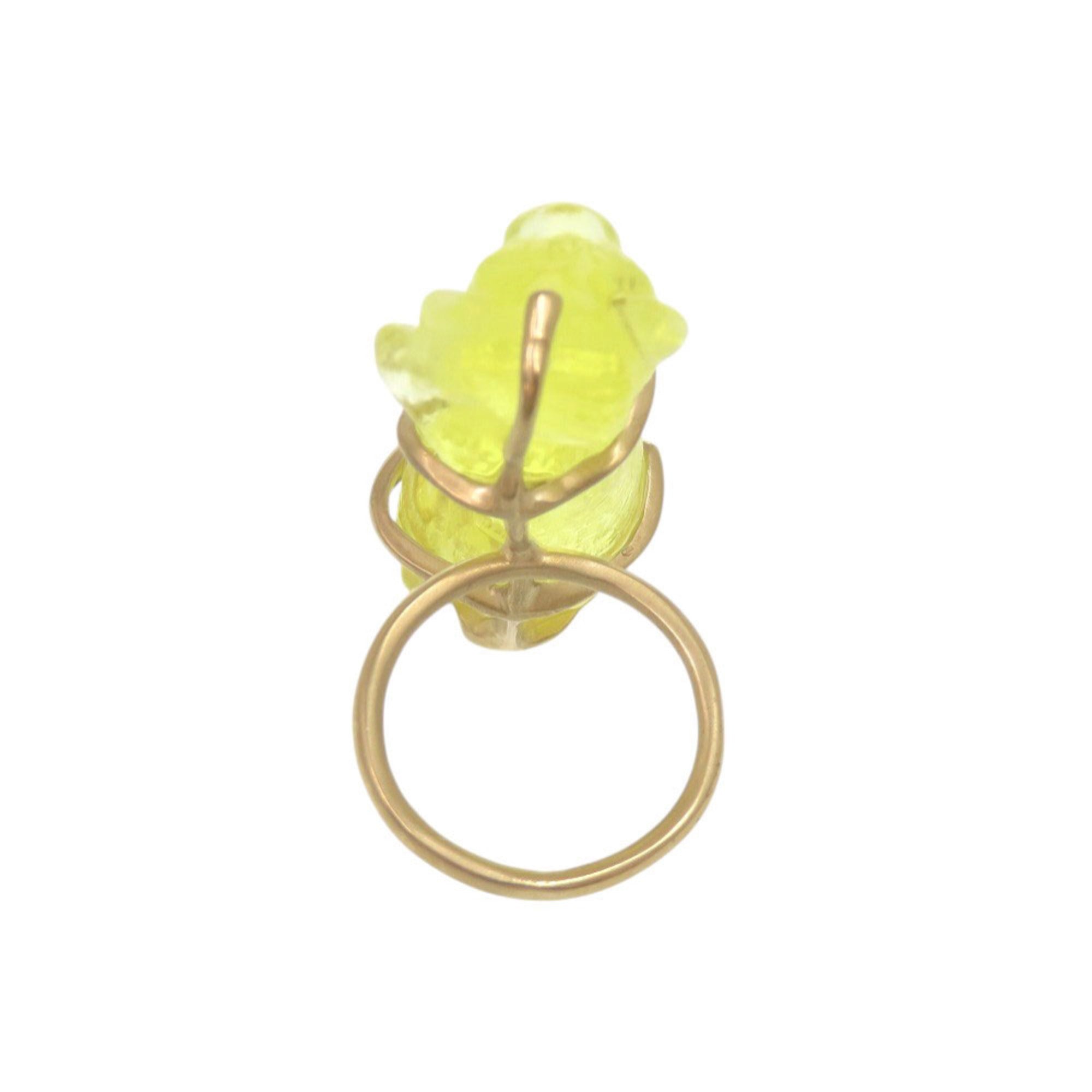 Christian Dior Gold Yellow Metal Plastic Band Ring (Pre-Owned)