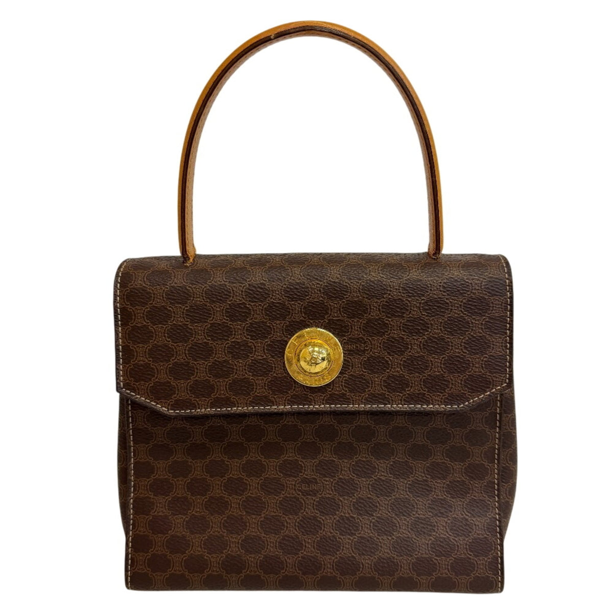 Celine Macadam Brown Leather Handbag (Pre-Owned)