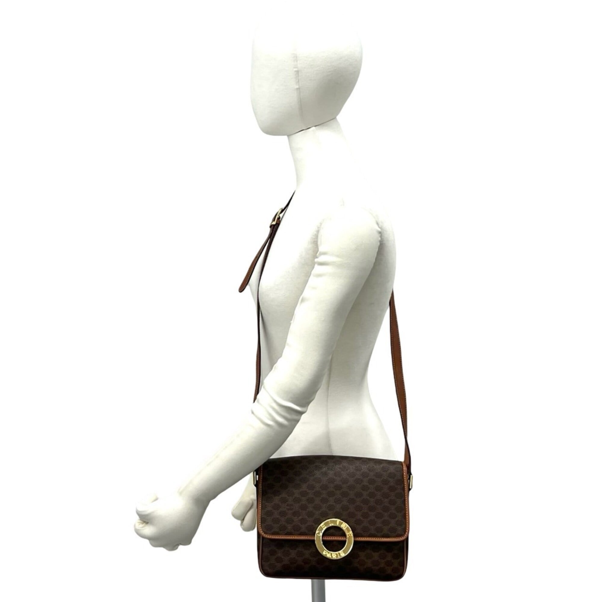 Celine Brown Leather Pvc Shoulder Bag (Pre-Owned)