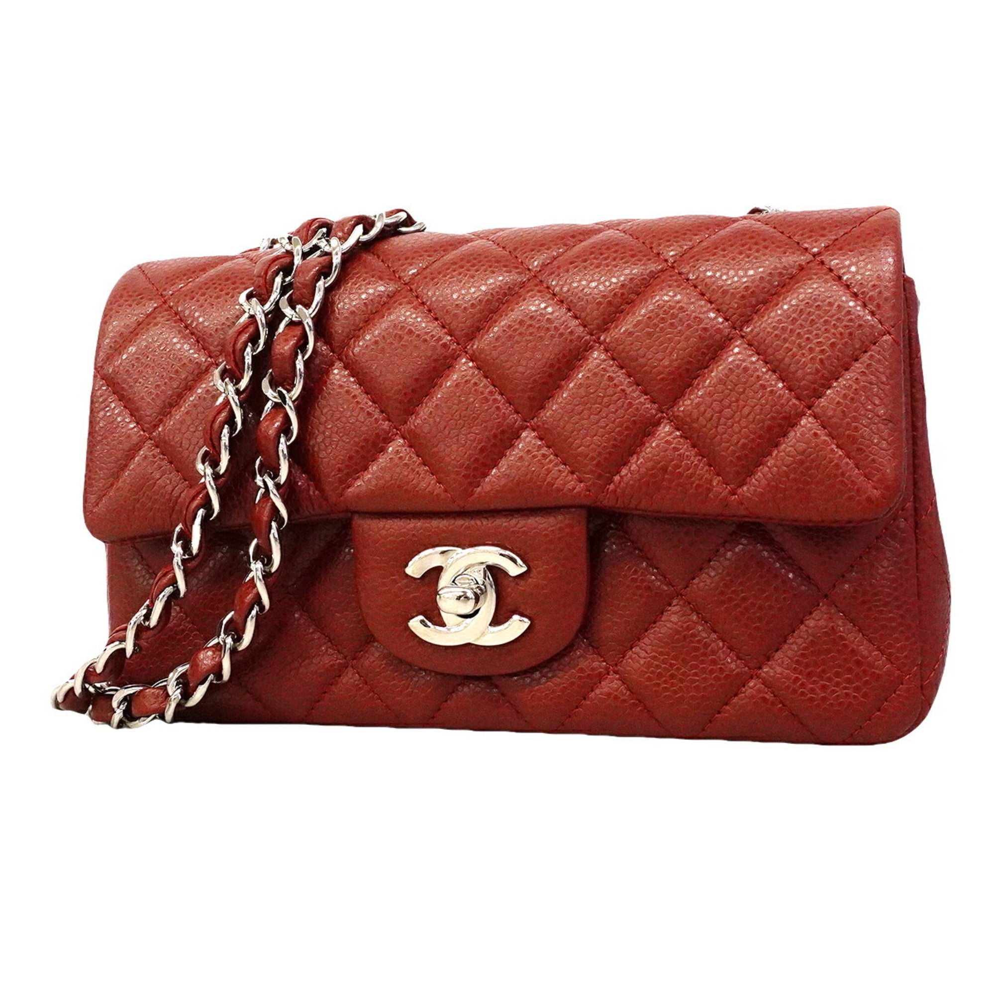 Chanel Bordeaux Grained Calfskin Shoulder Bag (Pre-Owned)