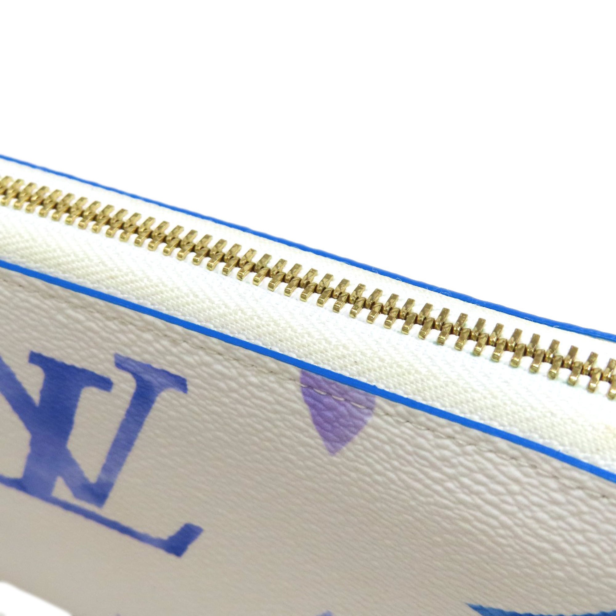 Louis Vuitton Blue White Monogram Long Wallet (Bi-Fold) (Pre-Owned)