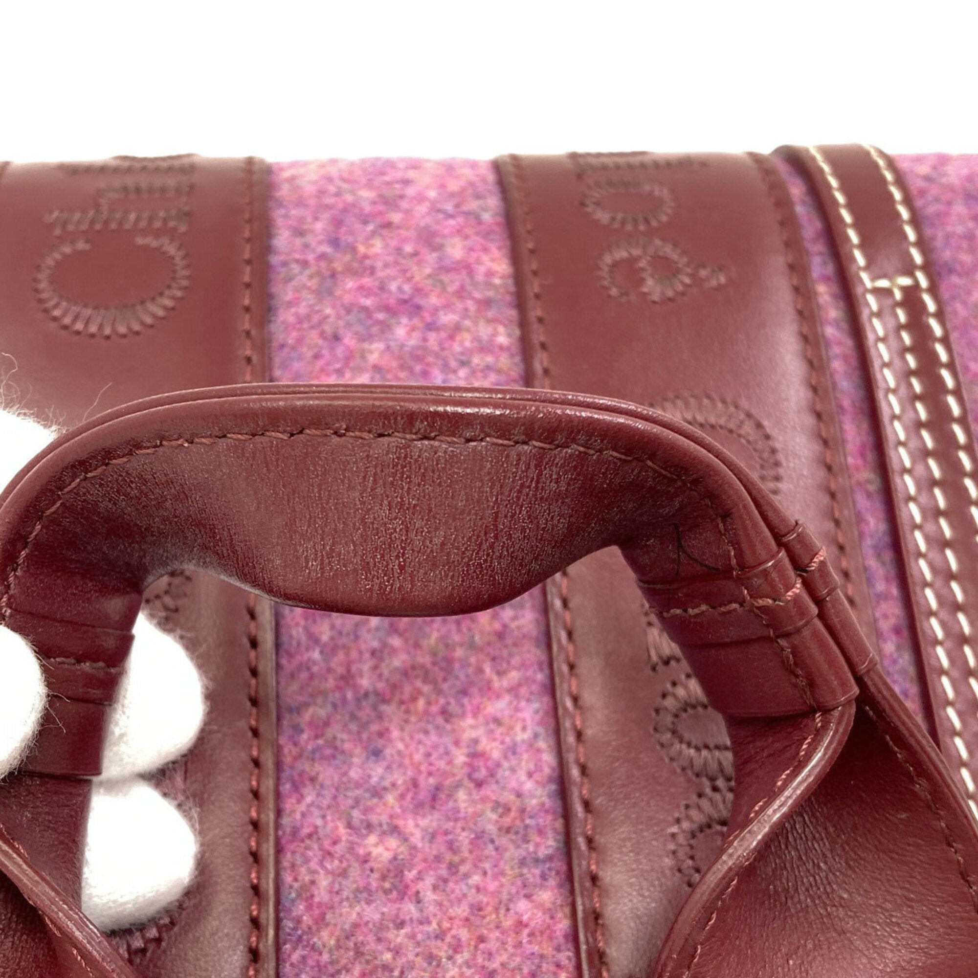Chloé Bordeaux Pink Felt Leather Handbag (Pre-Owned)