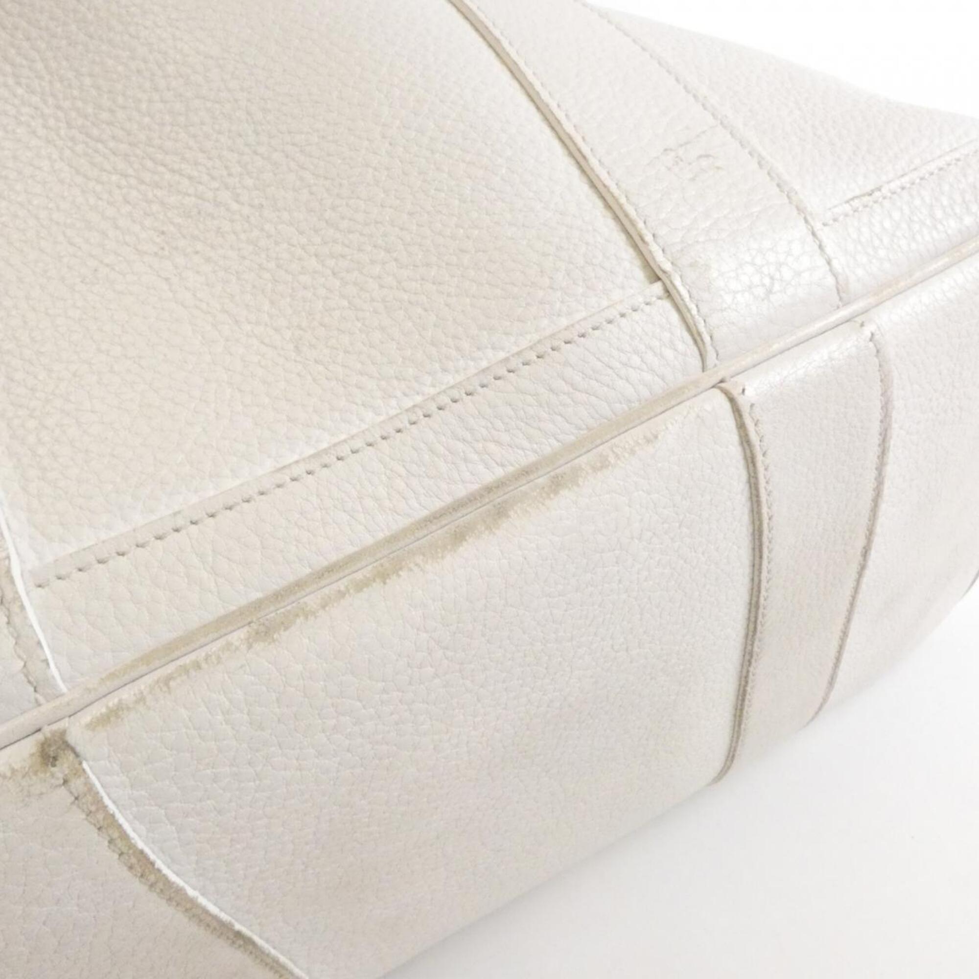 Hermes Garden White Negonda Leather Handbag (Pre-Owned)