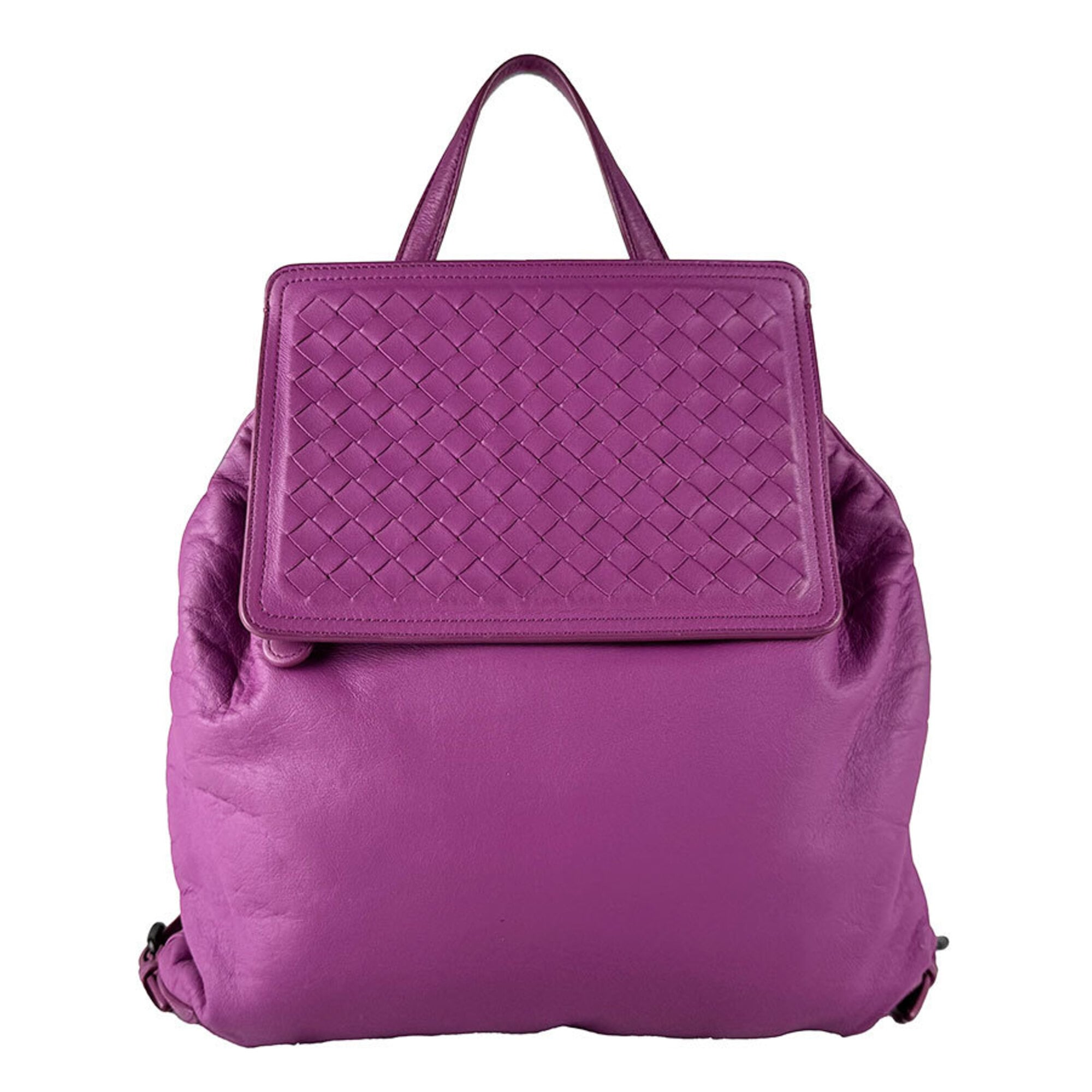 Bottega Veneta Purple Leather Backpack (Pre-Owned)