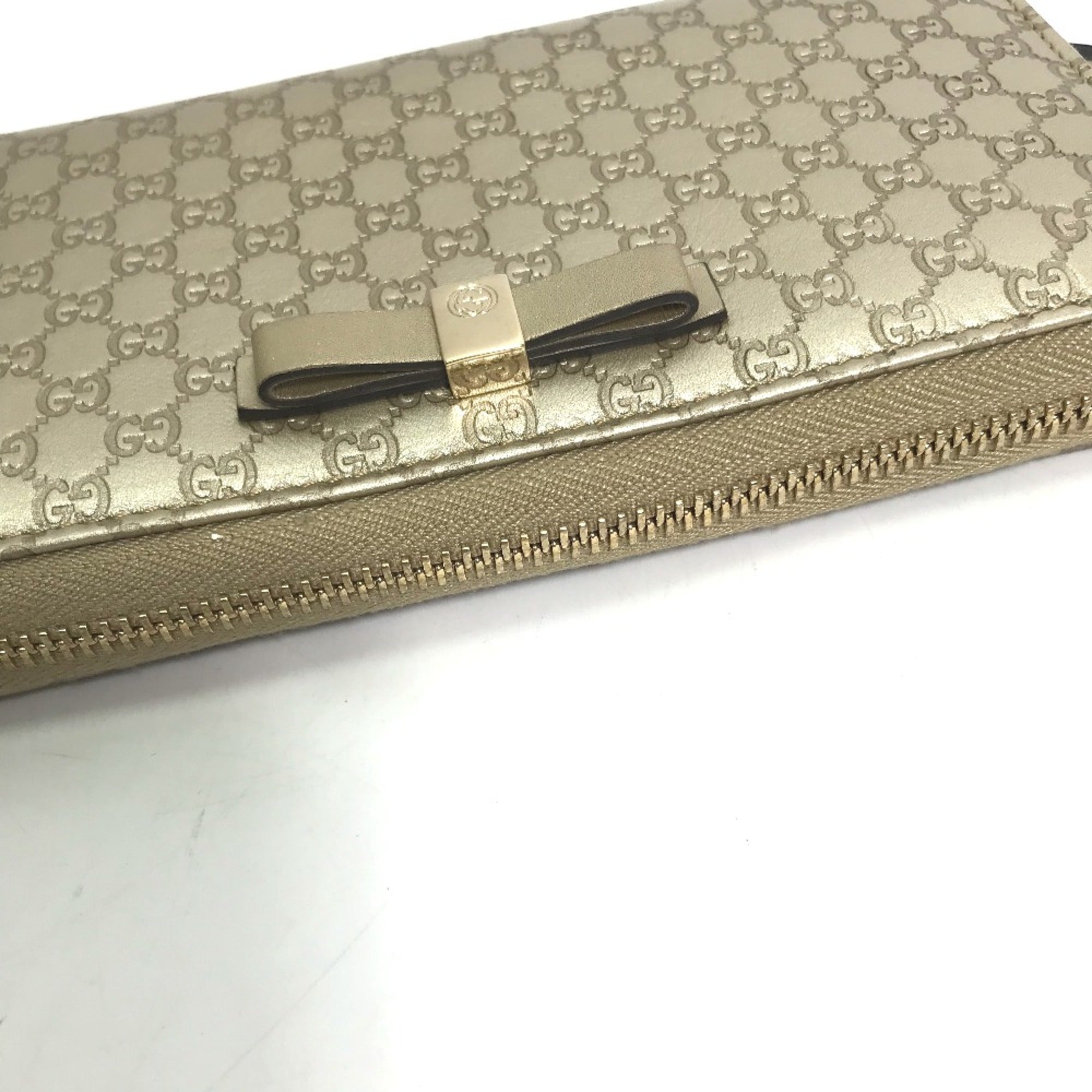 Gucci Gold Leather Long Wallet (Bi-Fold) (Pre-Owned)