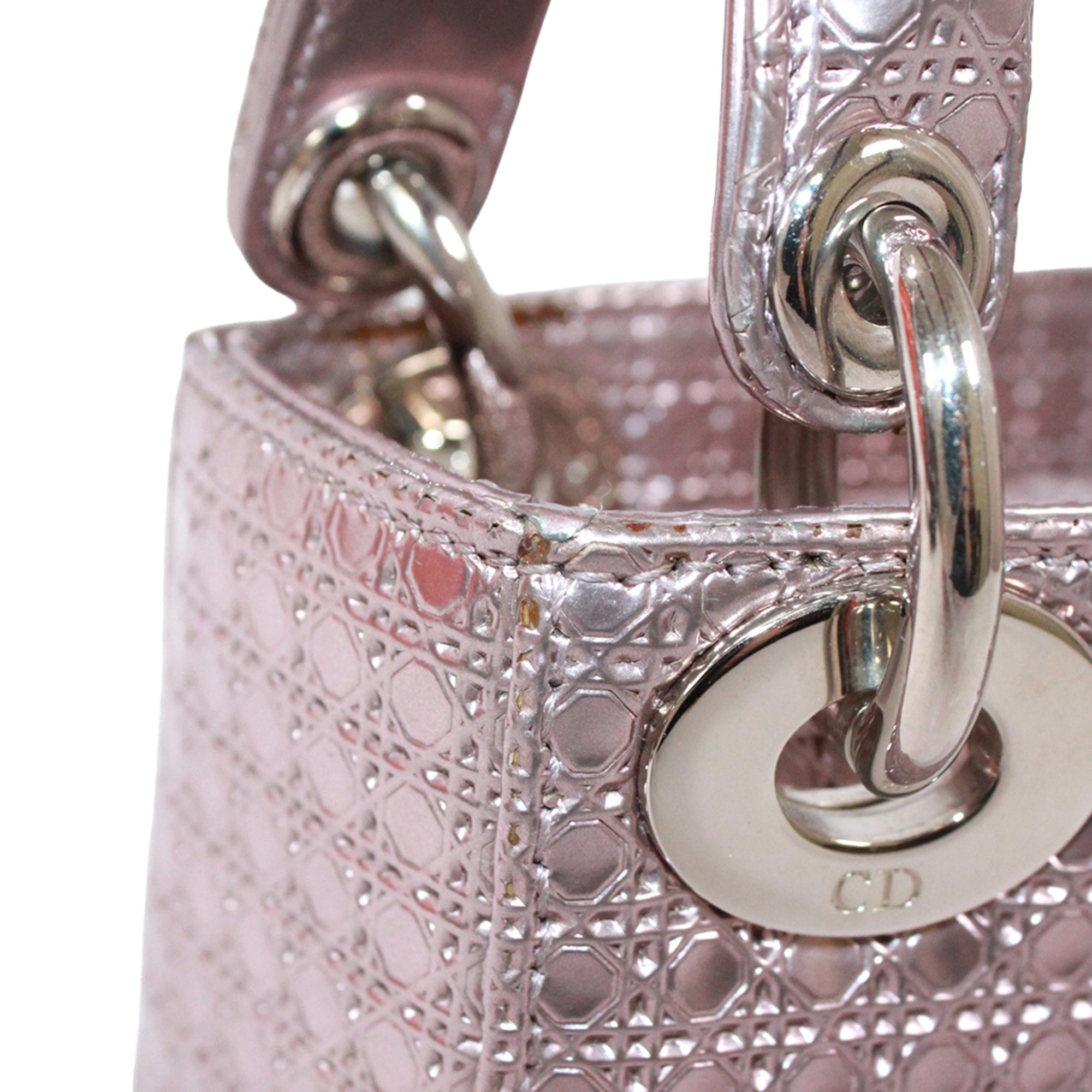 Christian Dior Metallic Pink Patent Leather Shoulder Bag (Pre-Owned)