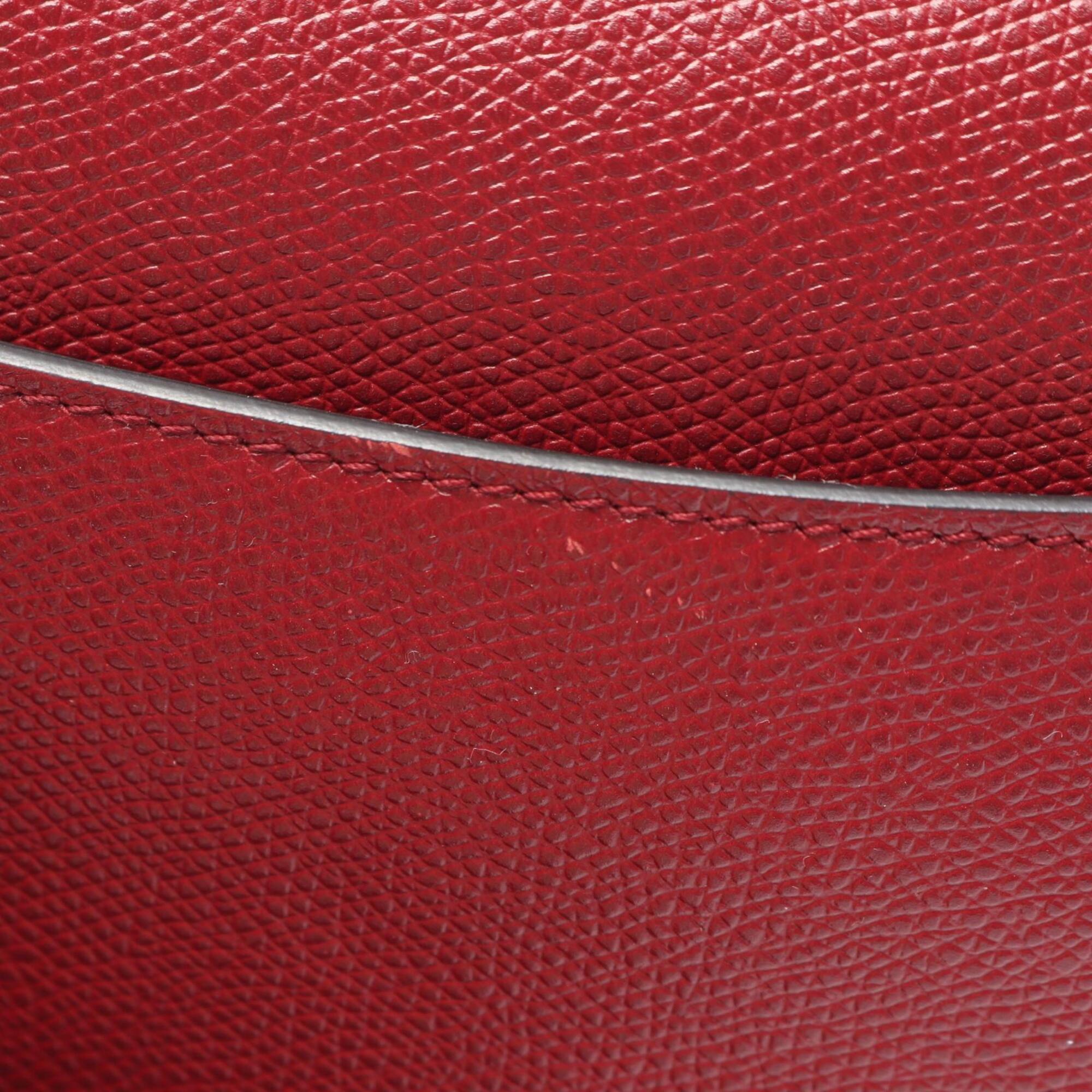 Christian Dior Bordeaux Leather Handbag Saddle Bag (Pre-Owned)
