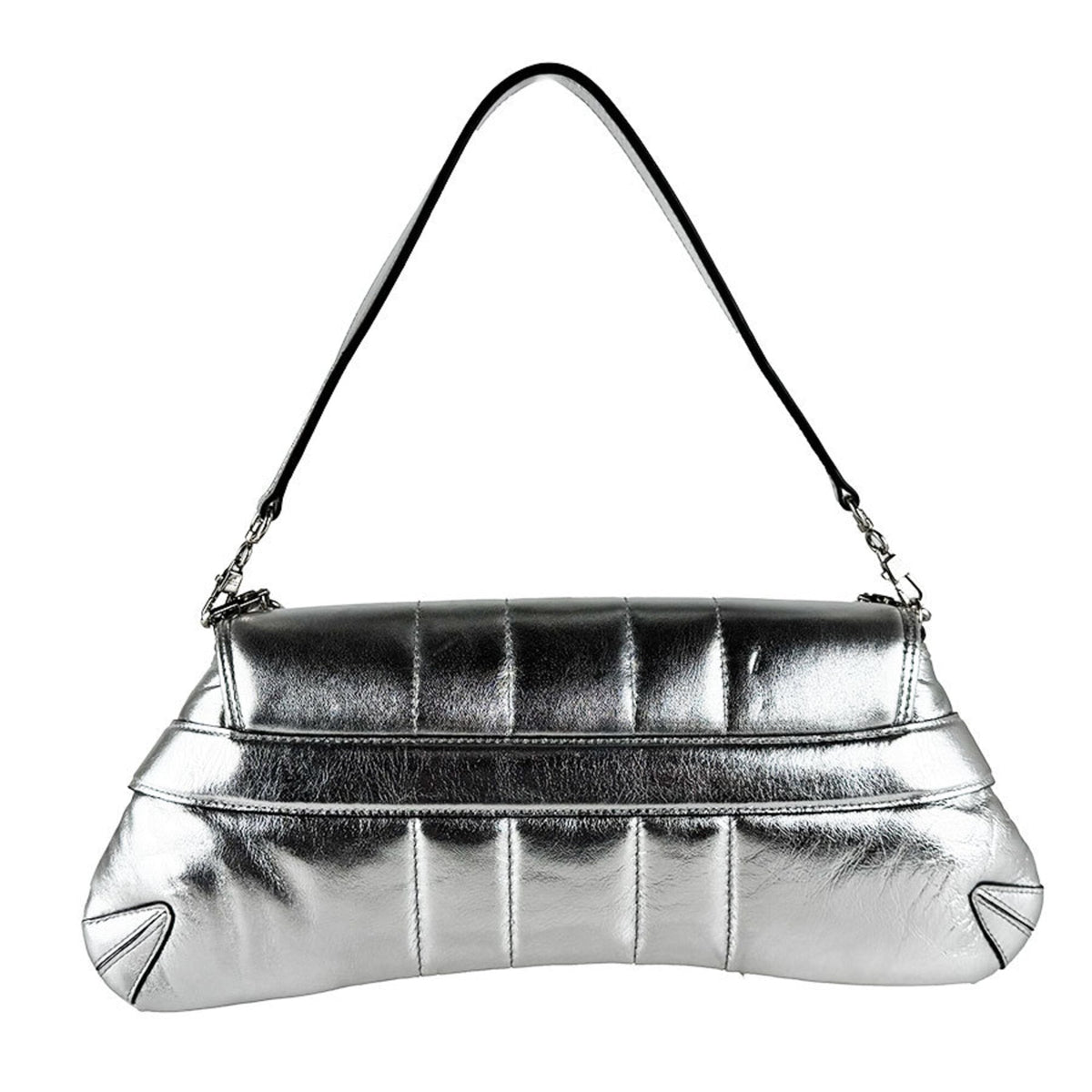 Gucci Silver Leather Shoulder Bag (Pre-Owned)