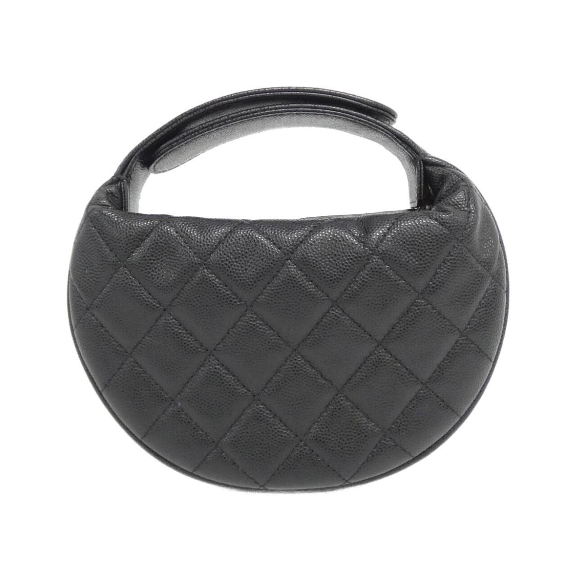 Chanel Black Caviar Leather Handbag (Pre-Owned)
